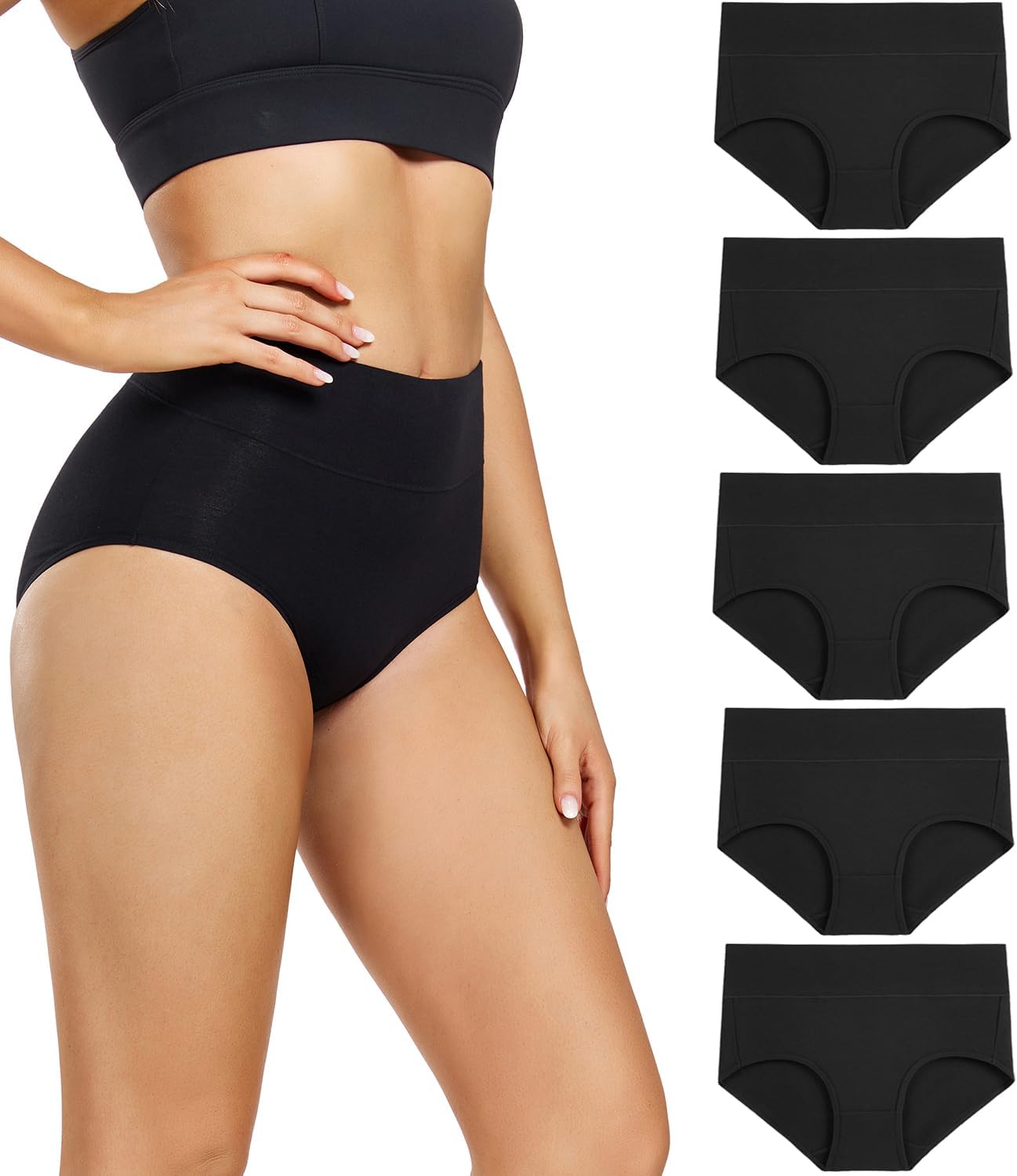 wirarpa Ladies Knickers Full Briefs High Waisted Cotton Underwear Panties for Wo...