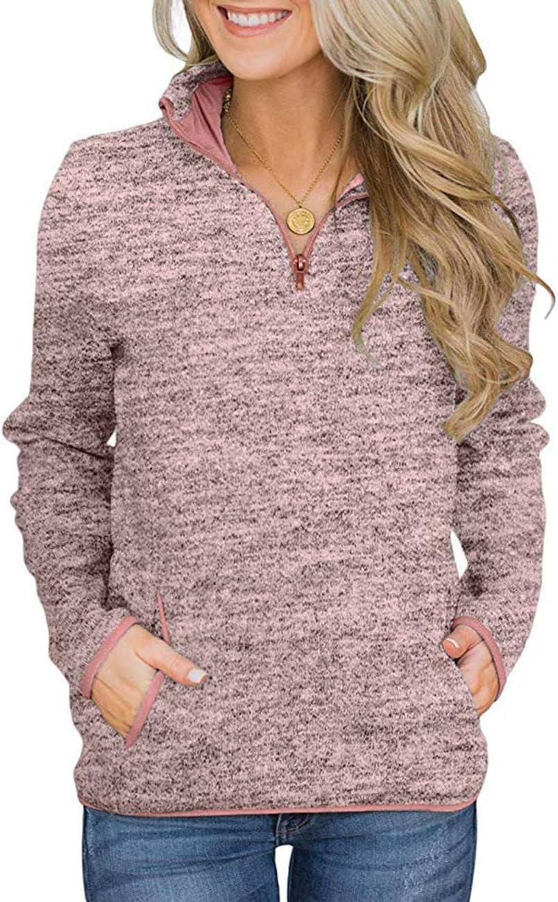 iWoo Womens Casual Sweatshirt Long Sleeve Stand Co...
