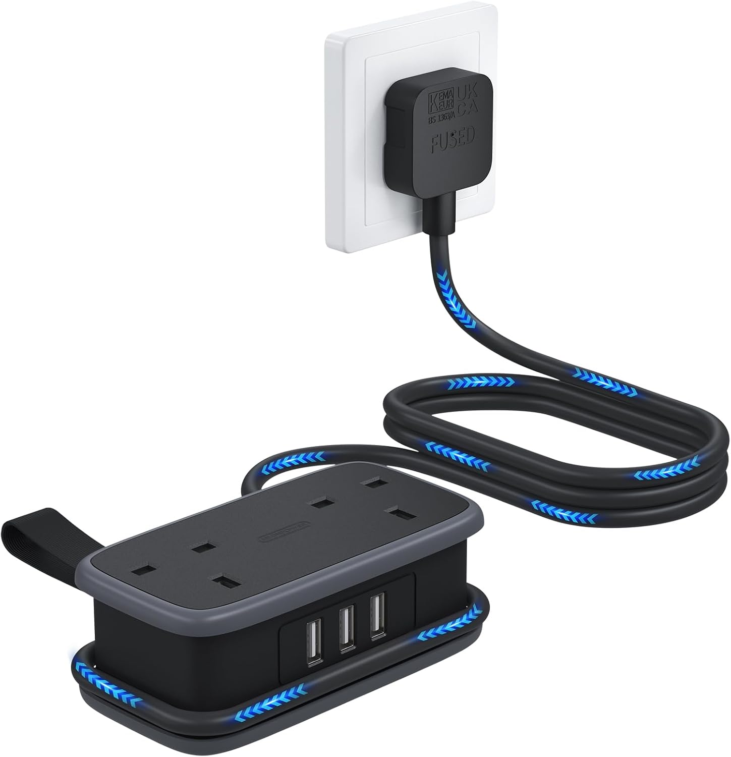 Extension Lead with USB Slots, NTONPOWER Compact E...