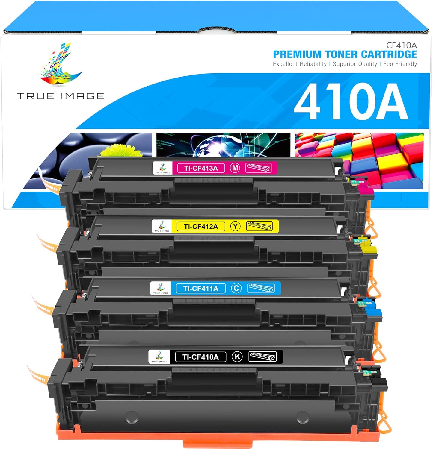 TRUE IMAGE Compatible 410A Toner Cartridge Replacement for HP 410A 410X 410 CF41...