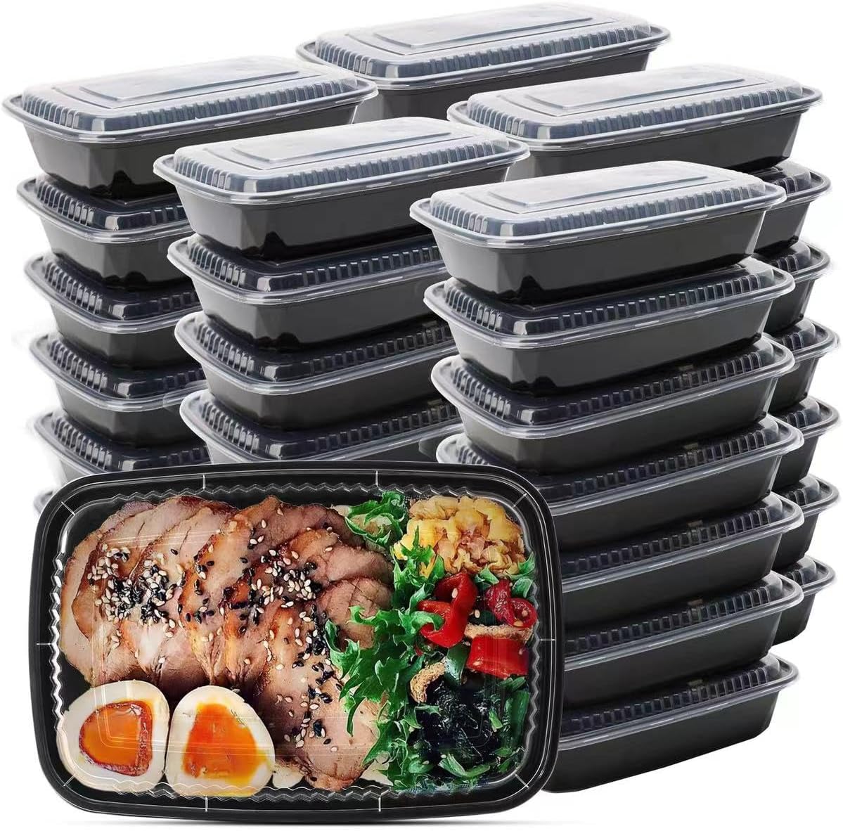 WUHUIXOZ 50 Pack 32 oz Meal Prep Container, Food Storage Containers with Lids, B...