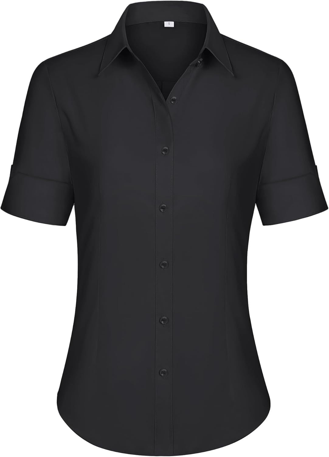 siliteelon Short Sleeve Button Dress Shirts for Women Cotton Button Down Shirts...