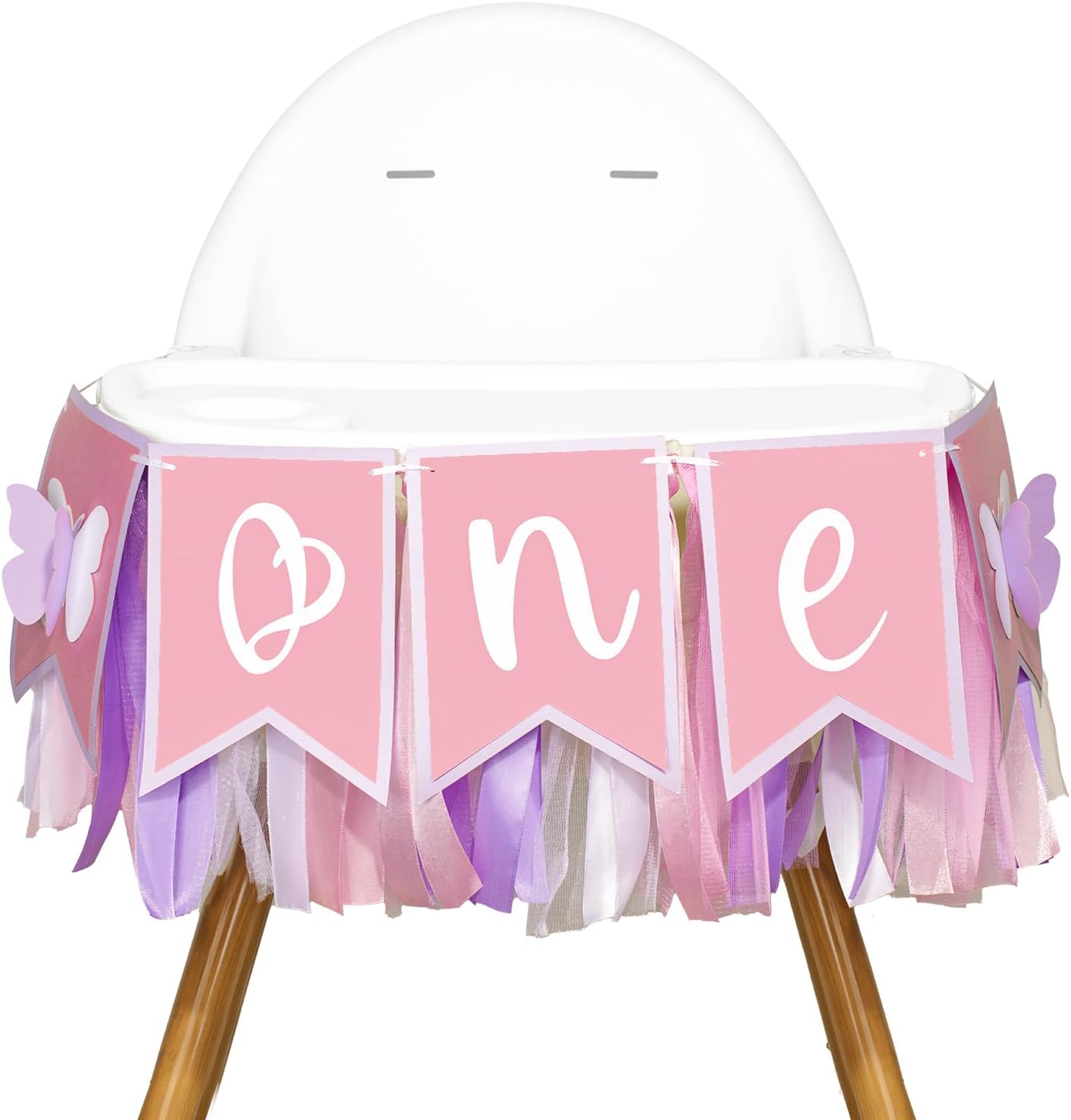 G2PLUS Butterfly ONE Highchair Banner, 1st Birthday High Chair Banner, Butterfly...