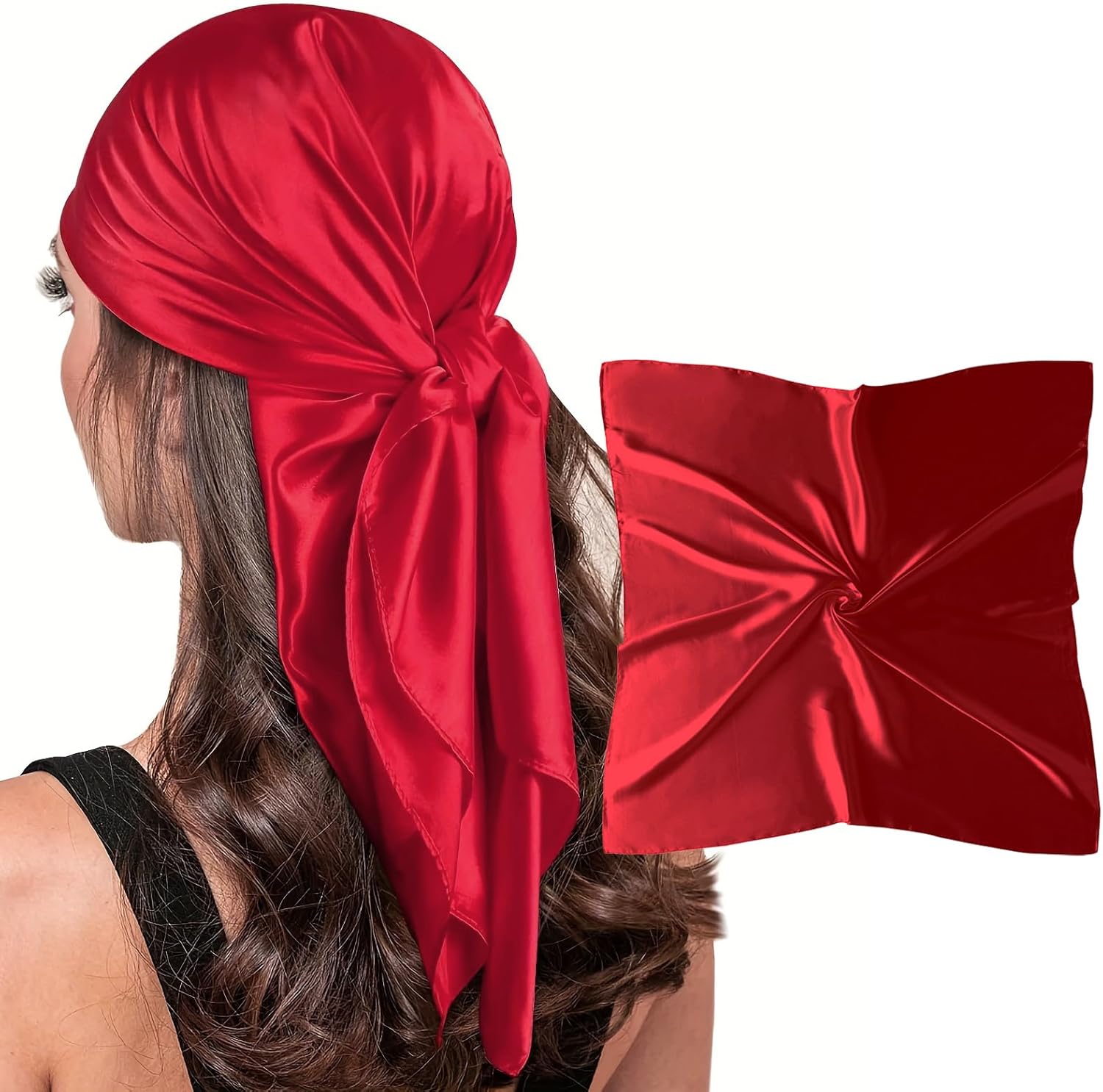 vimate 35" Square Silk Like Head Scarf - Women's Fashion Silk Feeling Scarf for...