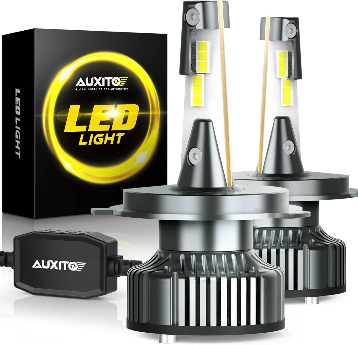 AUXITO H4 9003 HB2 LED Bulbs, 700% Brighter 6500K White Replacement for 9003/H4...