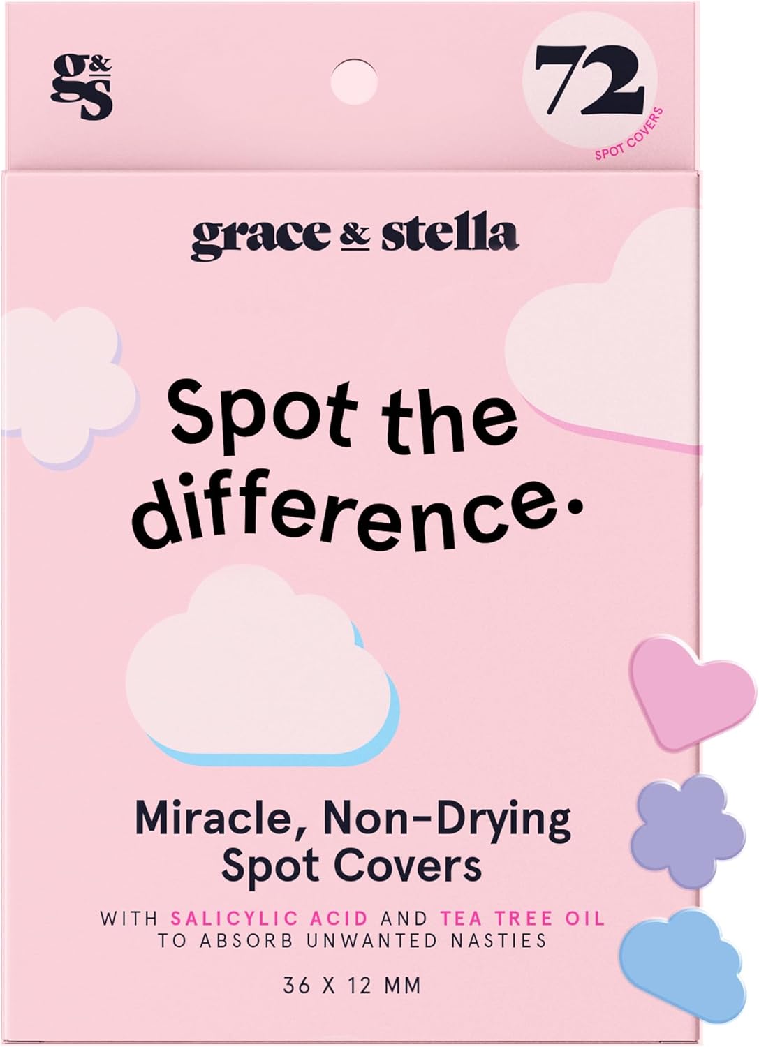 grace & stella Pimple Patches Salicylic Acid (Multishape, 72 Count) - Dermatolog...
