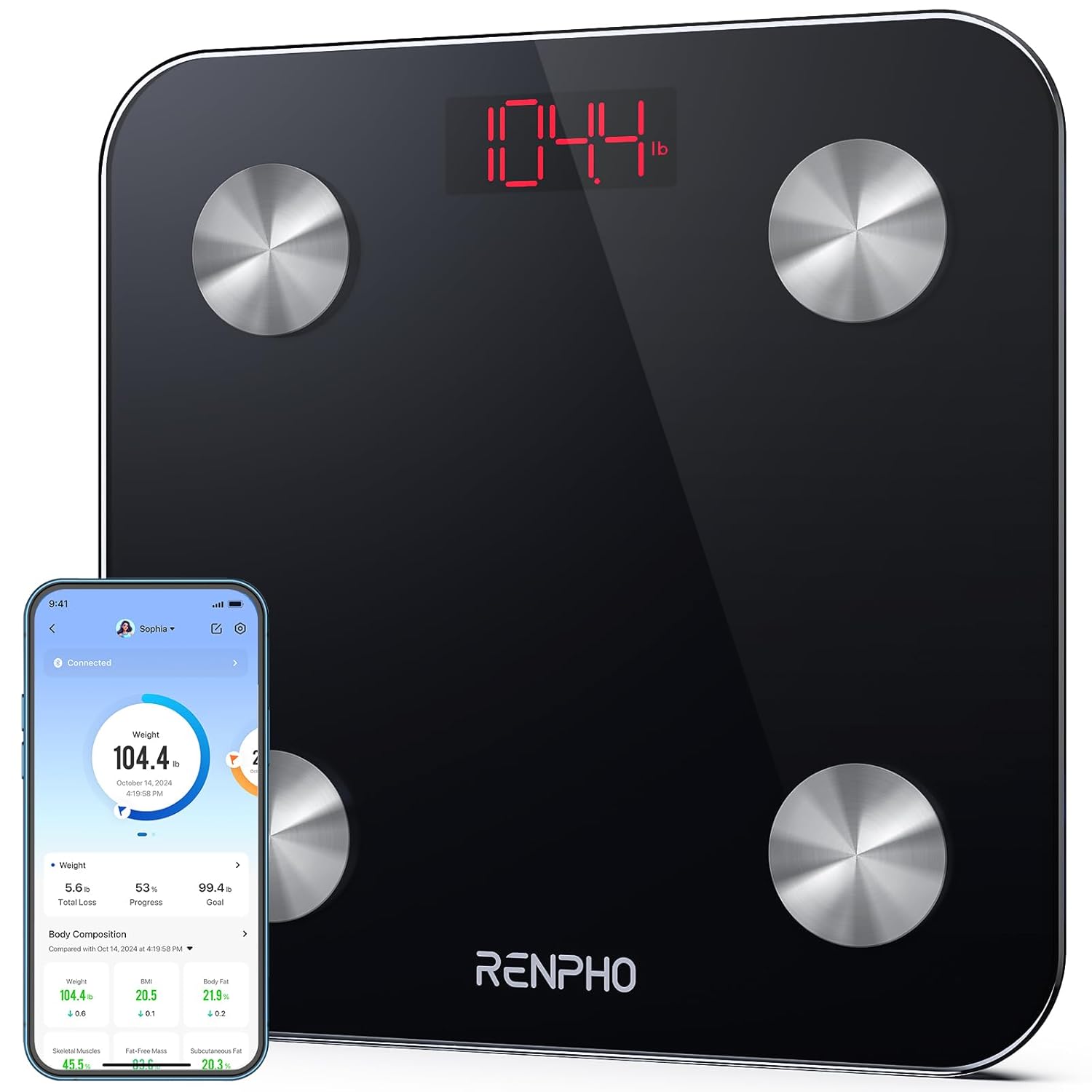 RENPHO Scale for Body Weight, Digital Weighing Elis Scales with Body Fat, FSA/HS...