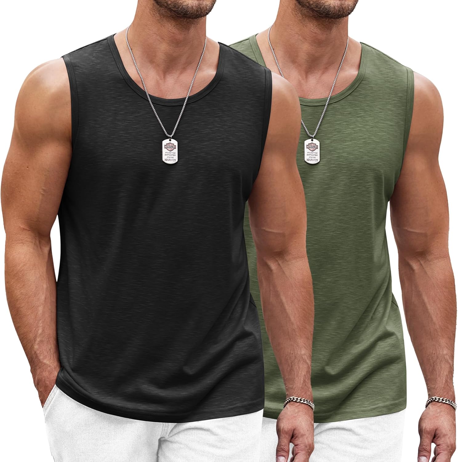 COOFANDY Men's Workout Tank Top 2 Pack Casual Soft Sleeveless Gym Muscle Shirts...