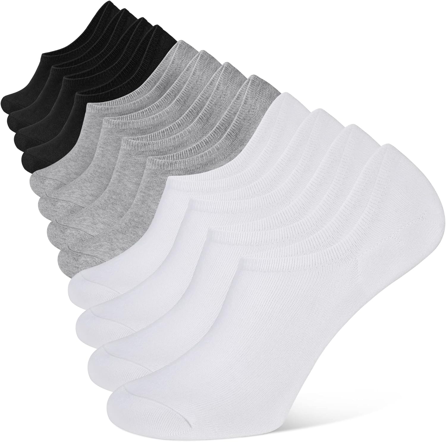 YOJOOM Mens No Show Trainer Socks 6-9/9-12 Invisible Socks for Men Low Cut Cotto...