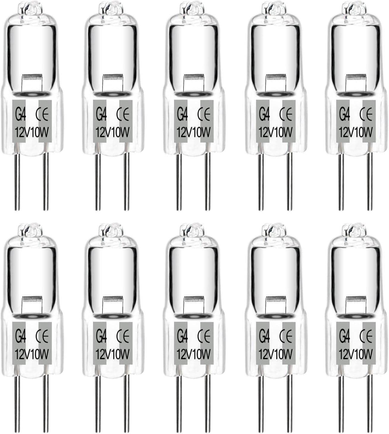 G4 Halogen Bulbs 10W 12V, G4 Dimmable Halogen Light Bulbs Warm White 2700K, 2 Pi...
