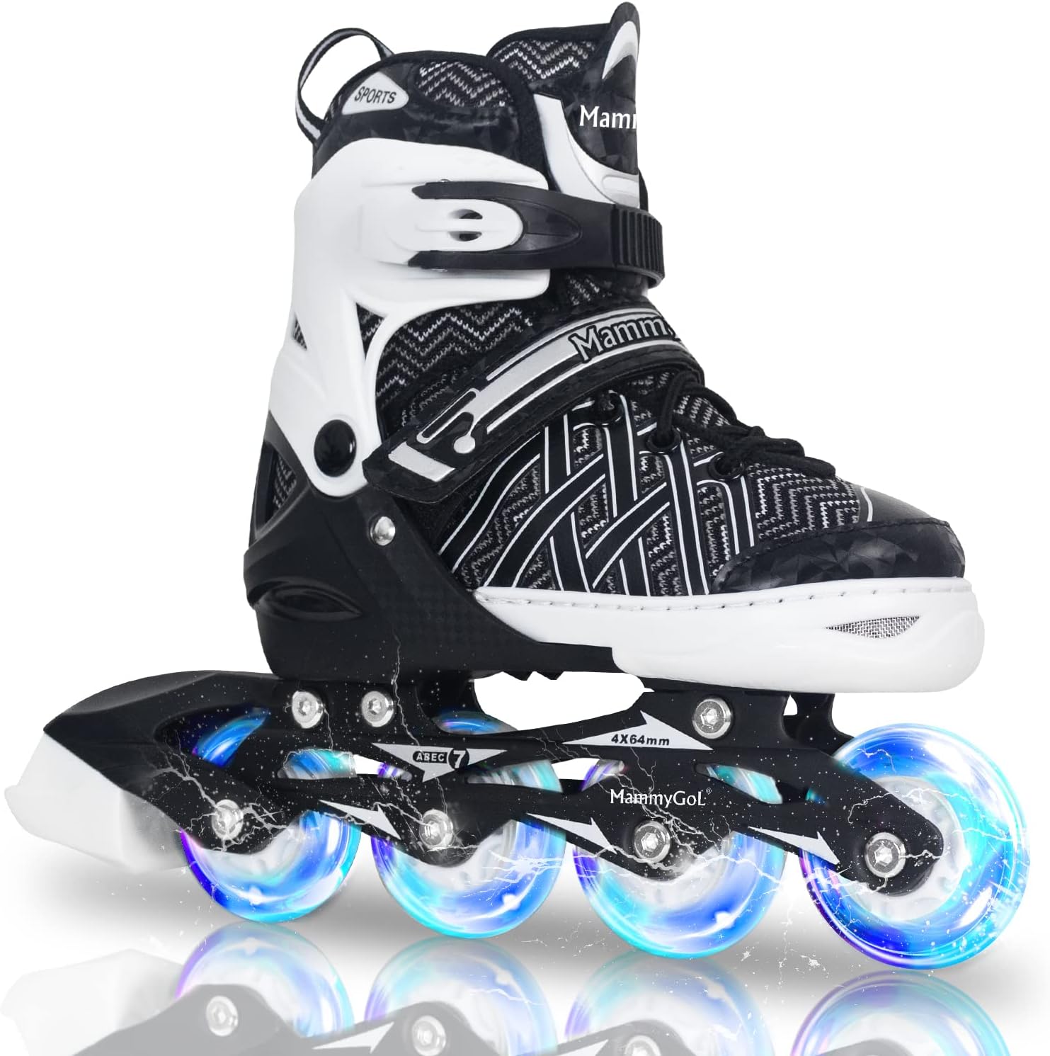 MammyGol Adjustable Inline Skates for Kids,Roller Skates with Featuring All Illu...