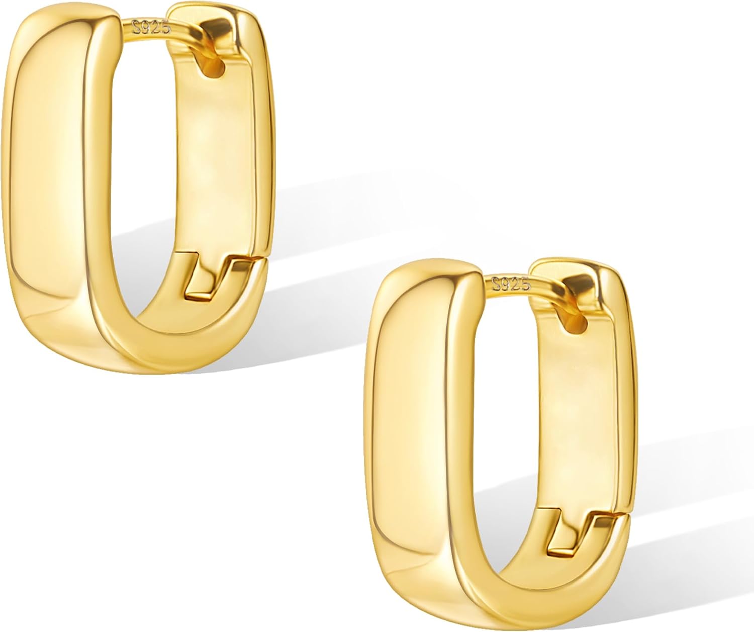 925 Sterling Silver Earrings Small Chunky Silver Earrings for Women Trendy Small...