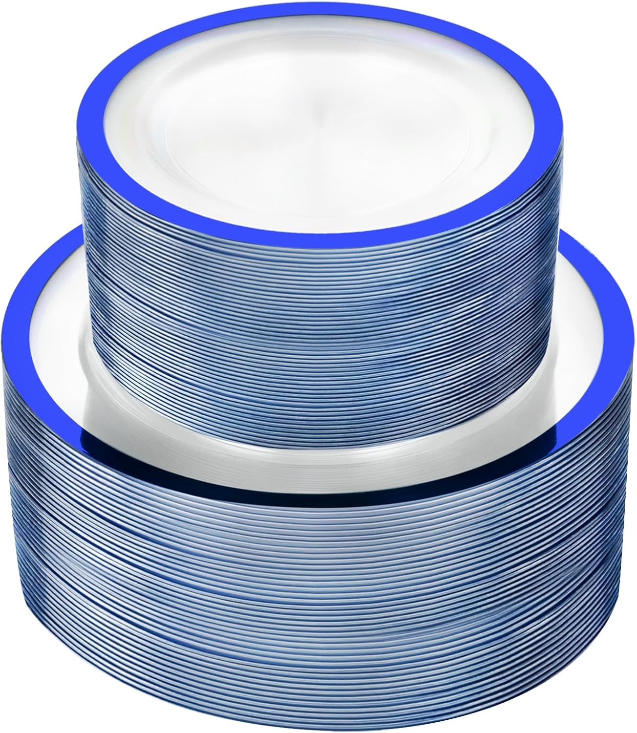 U-QE 120pcs Royal Blue Plates for Party - Clear Plates Disposable Heavy Duty - D...