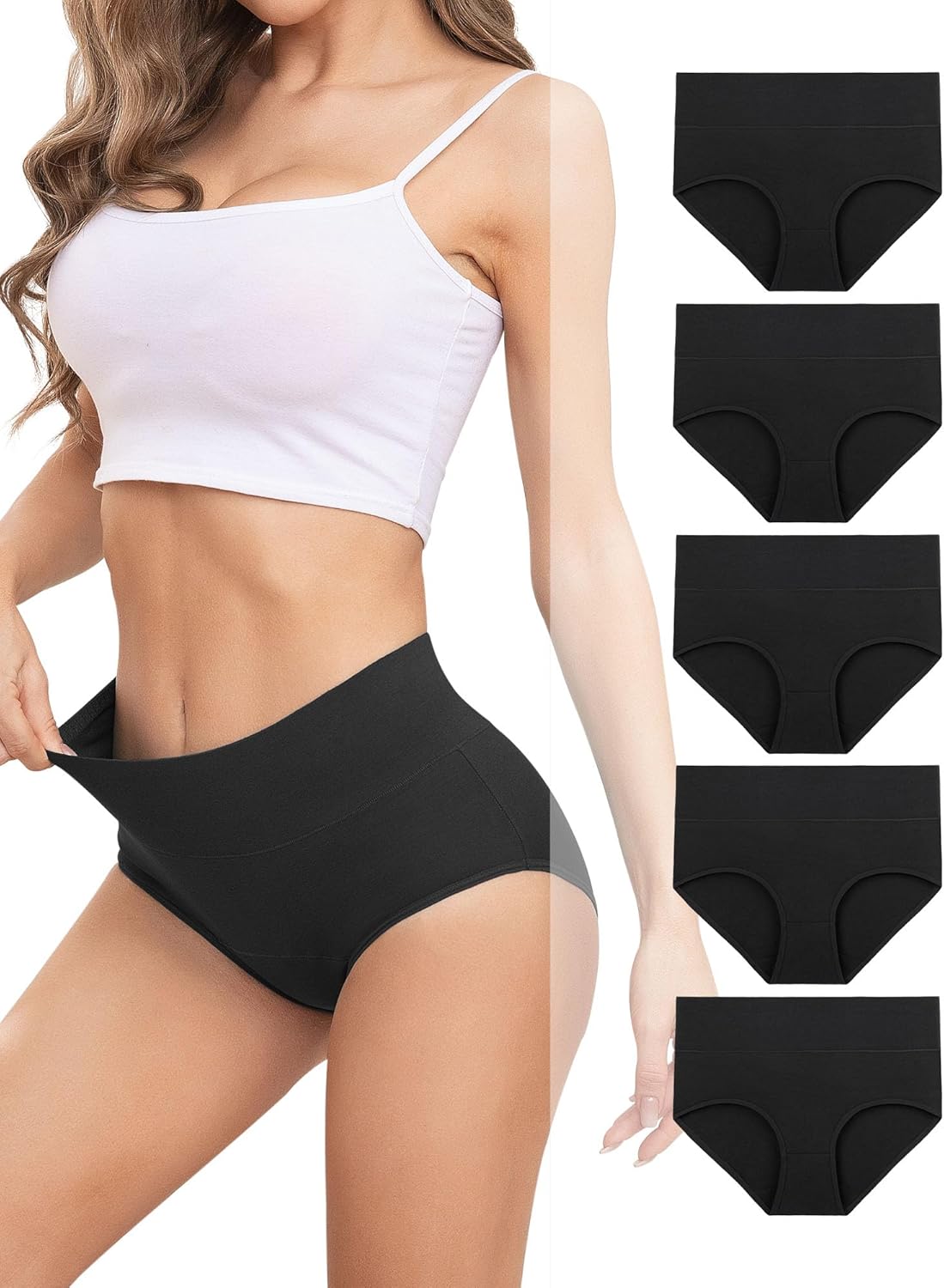 Benirap Underwear Women High Waisted Knickers for Women Cotton Womens Knickers L...