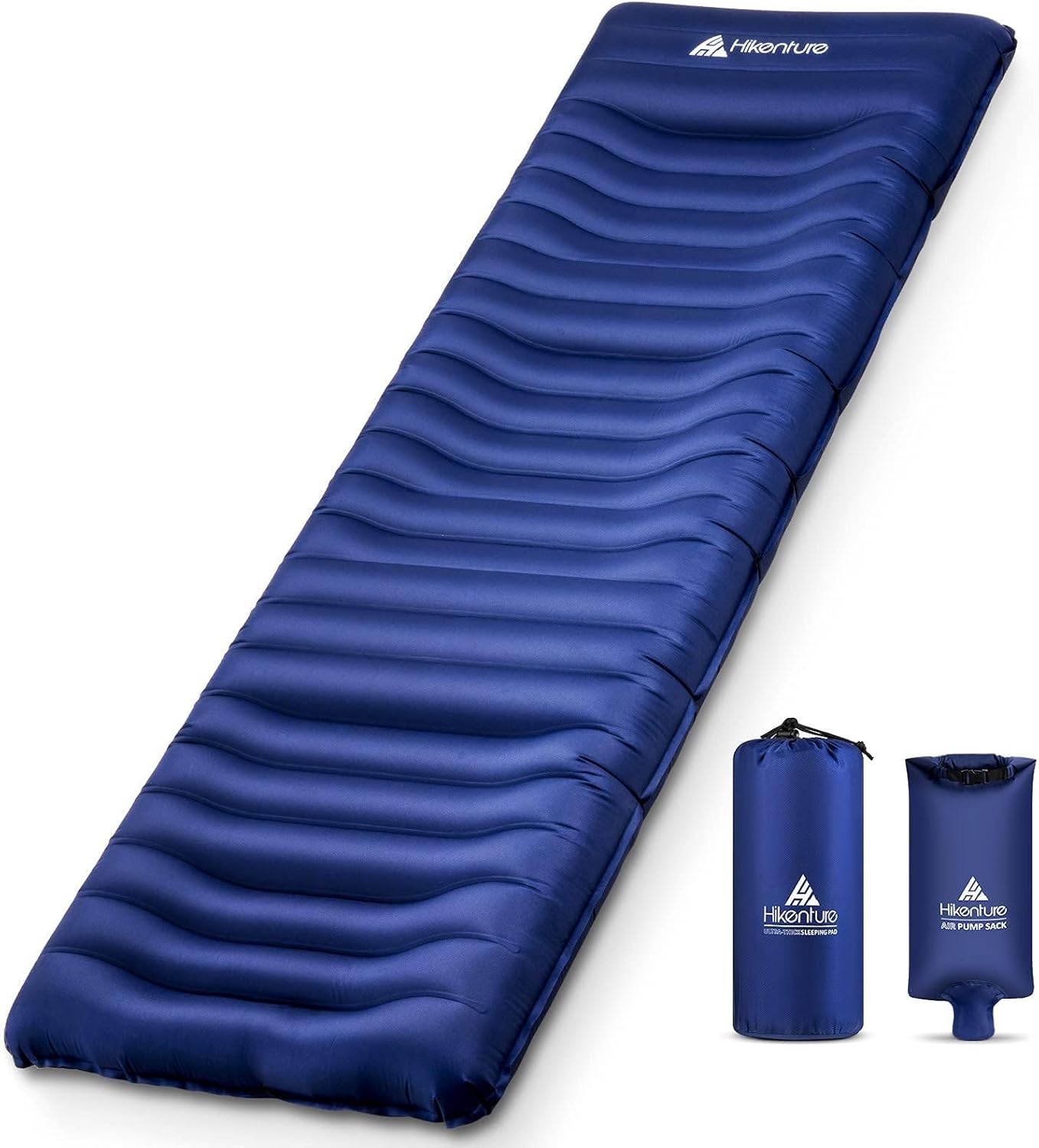 Hikenture Camping Mattress Ultra-Thick 5 Inch, Ergonomic Sleeping Pad with Pillo...