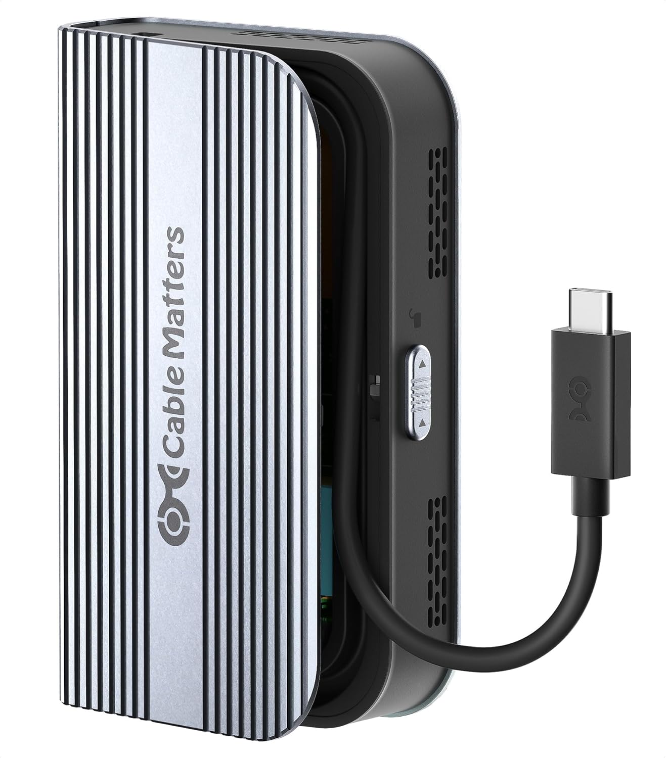 Cable Matters 40Gbps Foldable USB4 M.2 NVME SSD Enclosure with Active Cooling -...