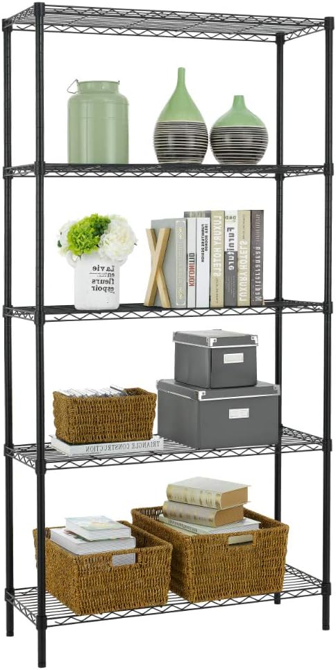 5 Shelf Wire Shelving Unit Garage NSF Wire Shelf Metal Large Storage Shelves Hea...