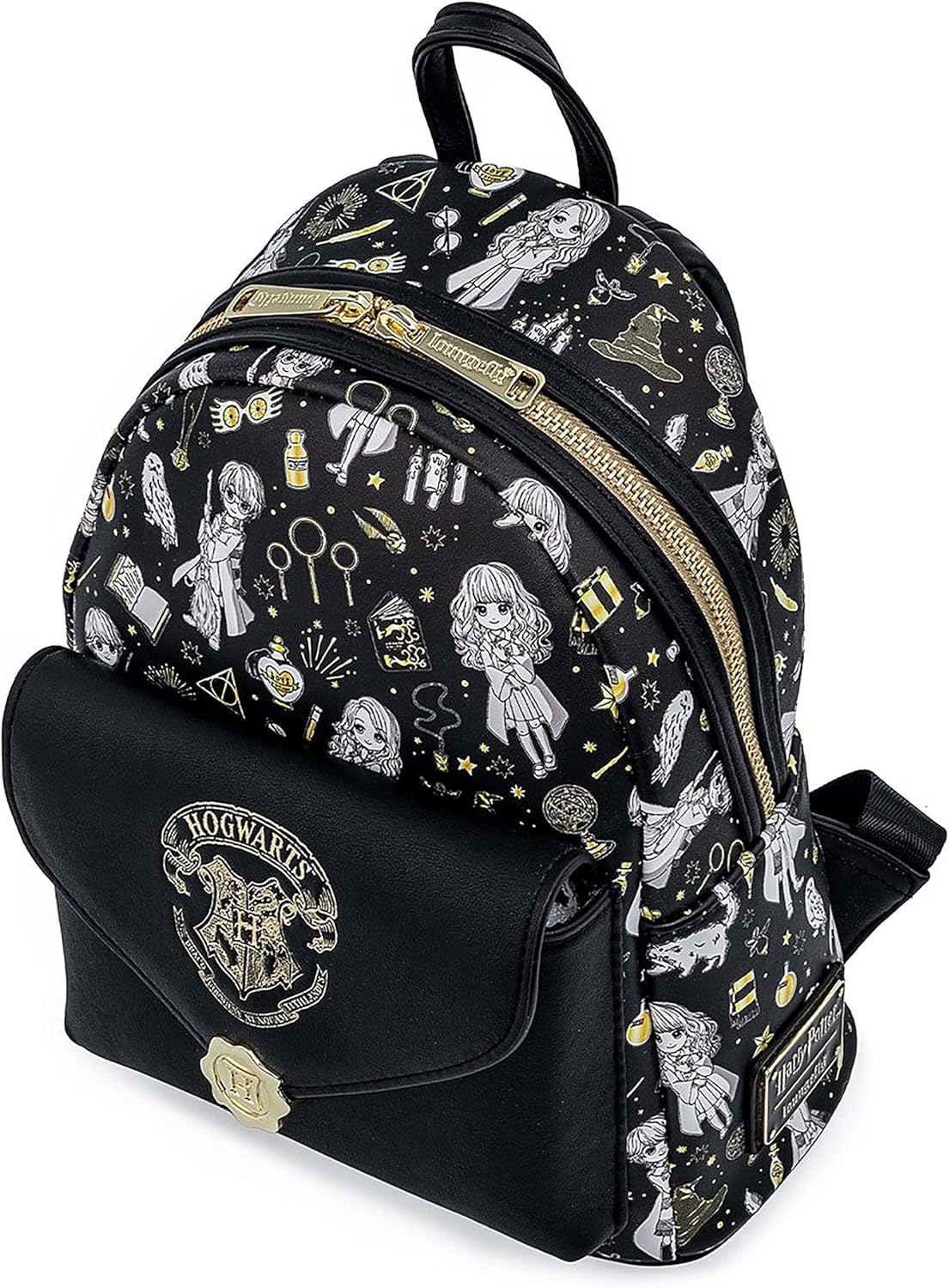 Loungefly Harry Potter Magical Elements All Over Print Womens Double Strap Shoul...