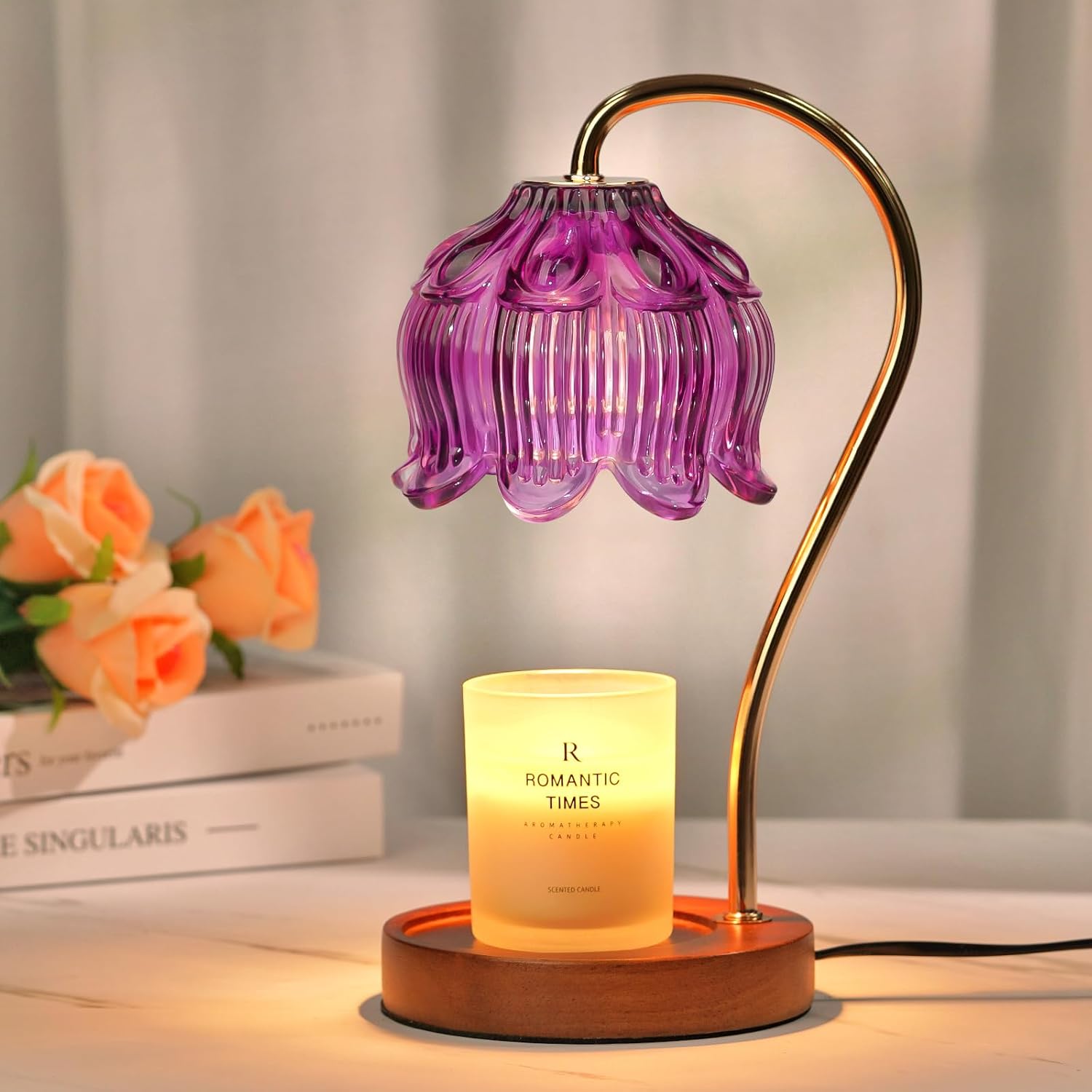 Purple Candle Warmer Lamp with Timer, Electric Candle Warmer Lamp, Birthday Gift...