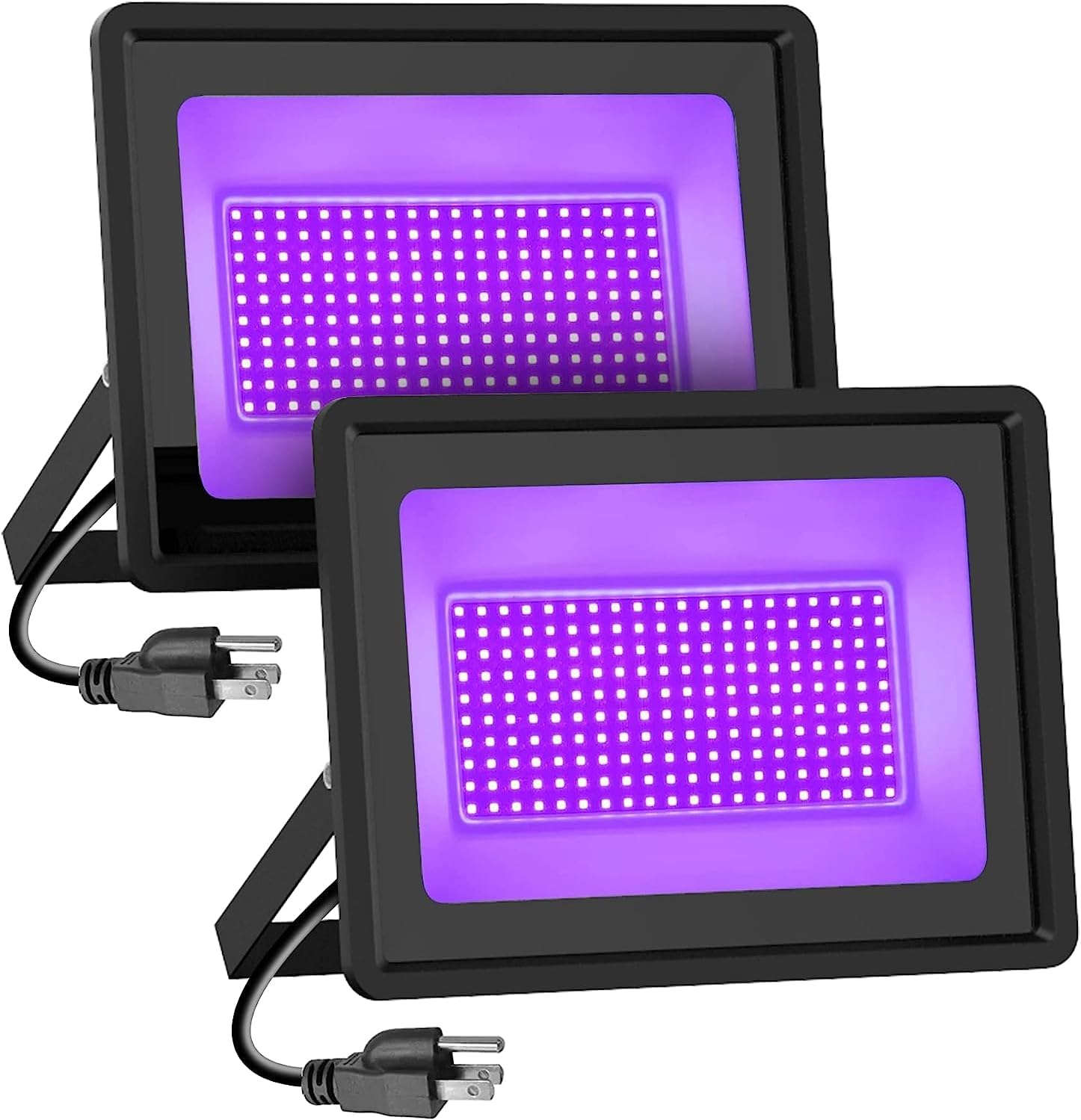 2 Pack 300W Black Lights, LED Blacklight Flood Light with Plug, IP66 Waterproof...