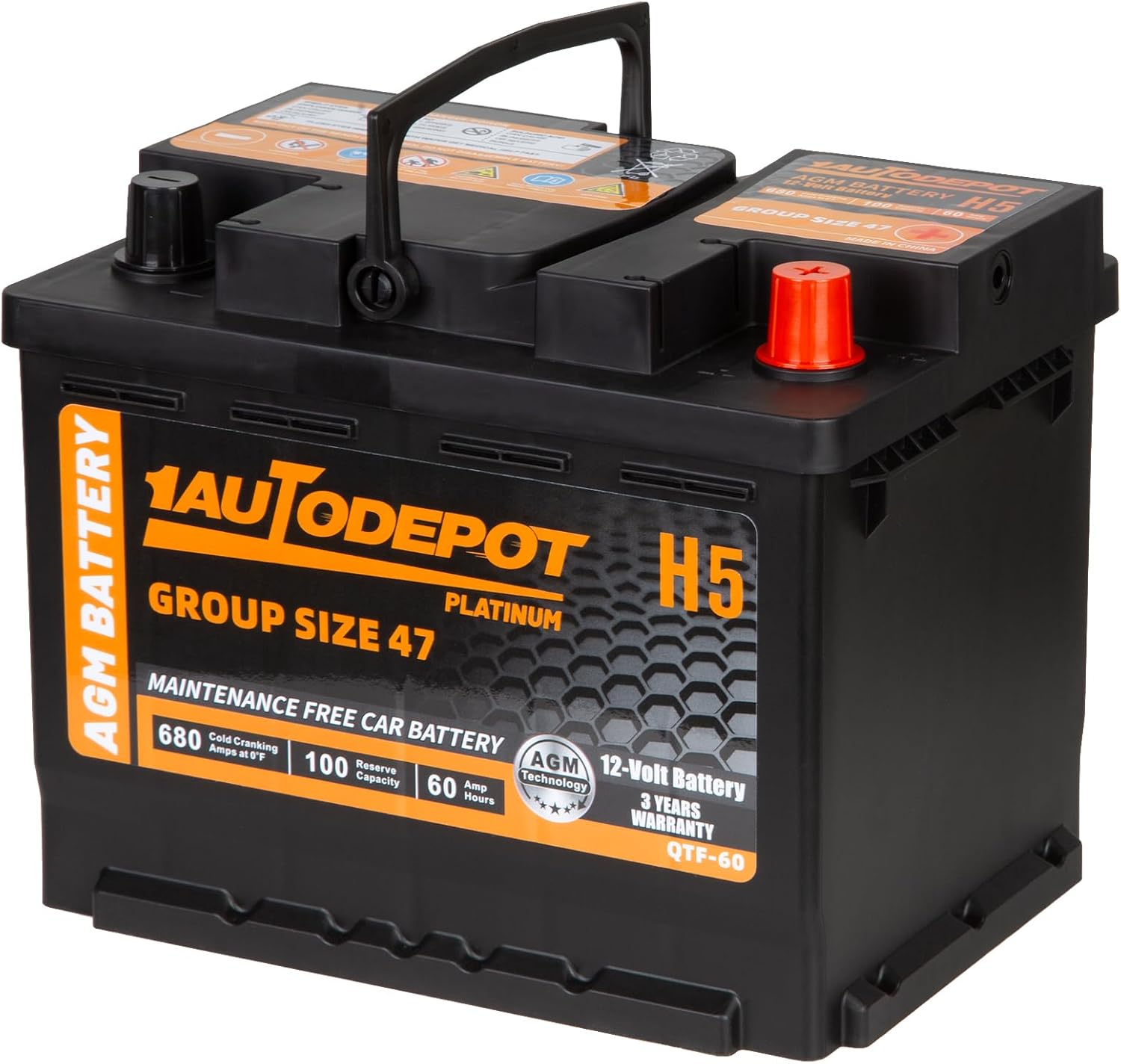 BCI Group 47 Car Battery, 12V 60Ah Size H5 Automotive Battery Premium Maintenanc...