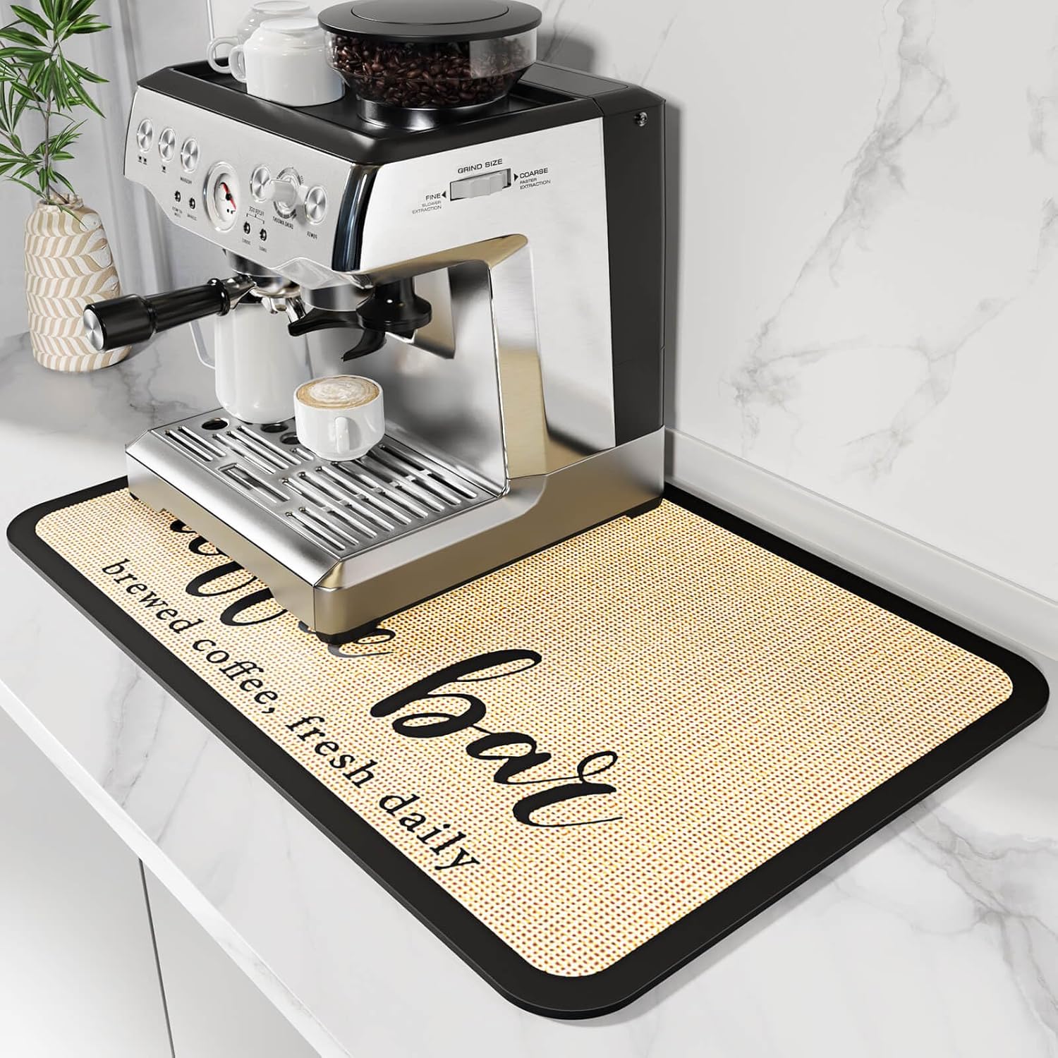 DK177 Coffee Mat Coffee Bar Mat Hide Stain Absorbe...