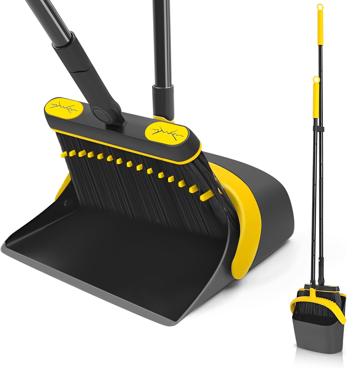 JEHONN Long Handled Dustpan and Brush Set, 138 cm...