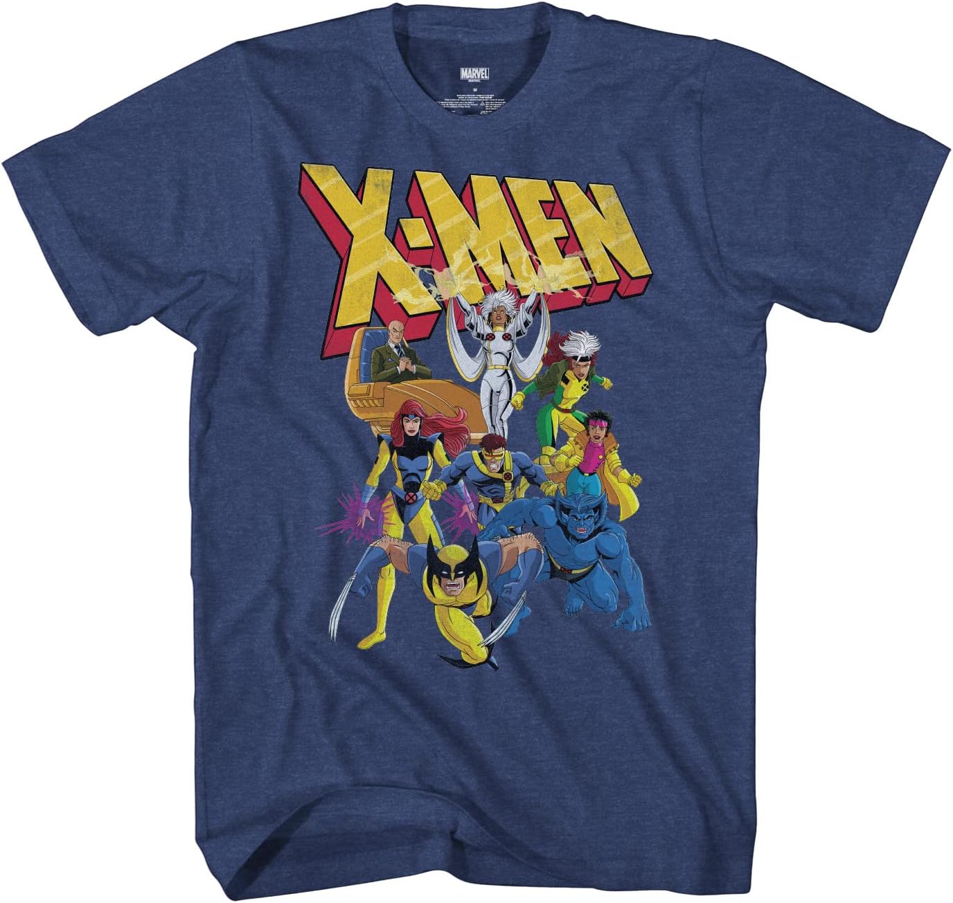 Marvel X-Men 90s Team Wolverine Storm Jean Grey Beast T-Shirt 3X-Large Heather N...