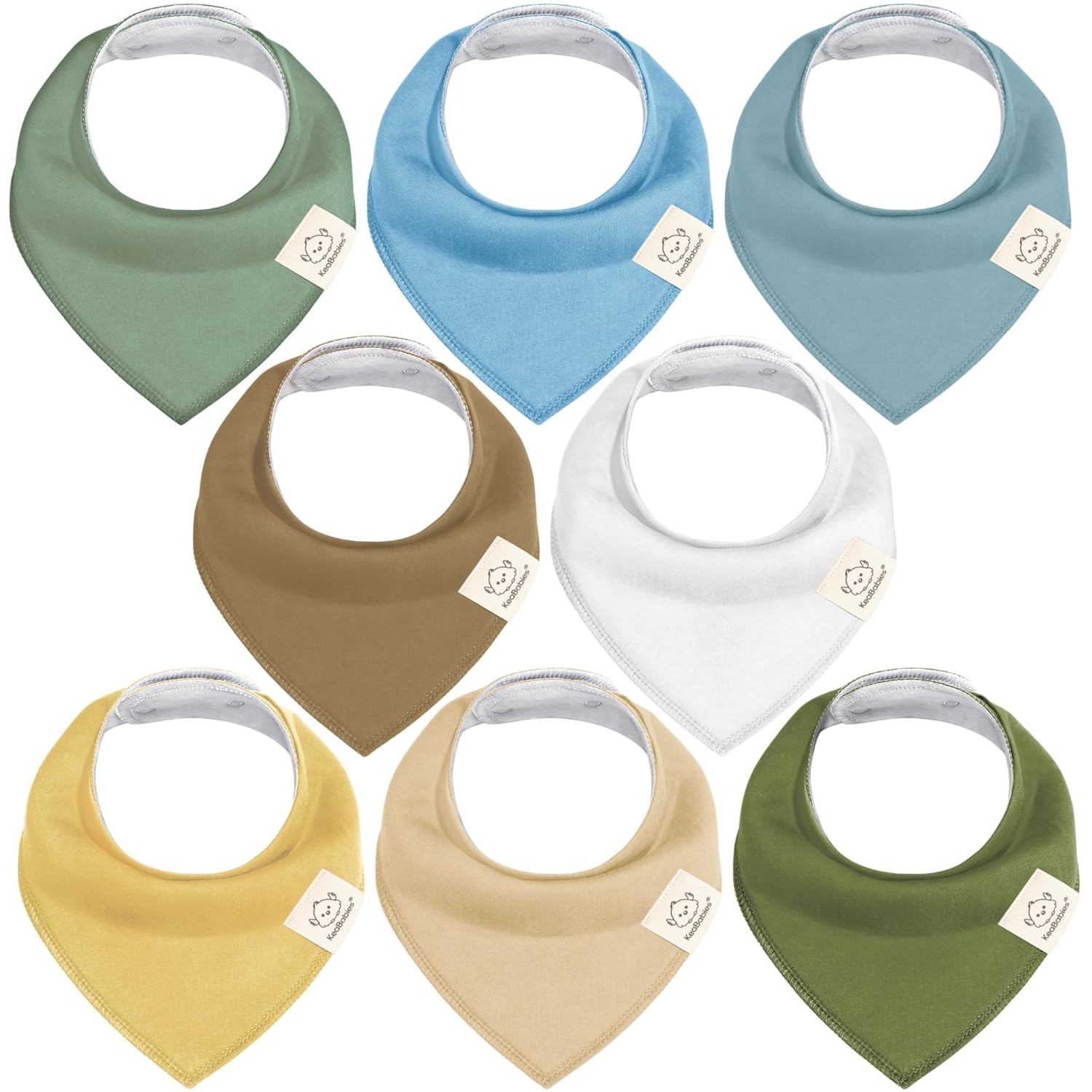 8-Pack Organic Baby Bandana Bibs for Girls - Super Absorbent Triangle Baby Bibs...