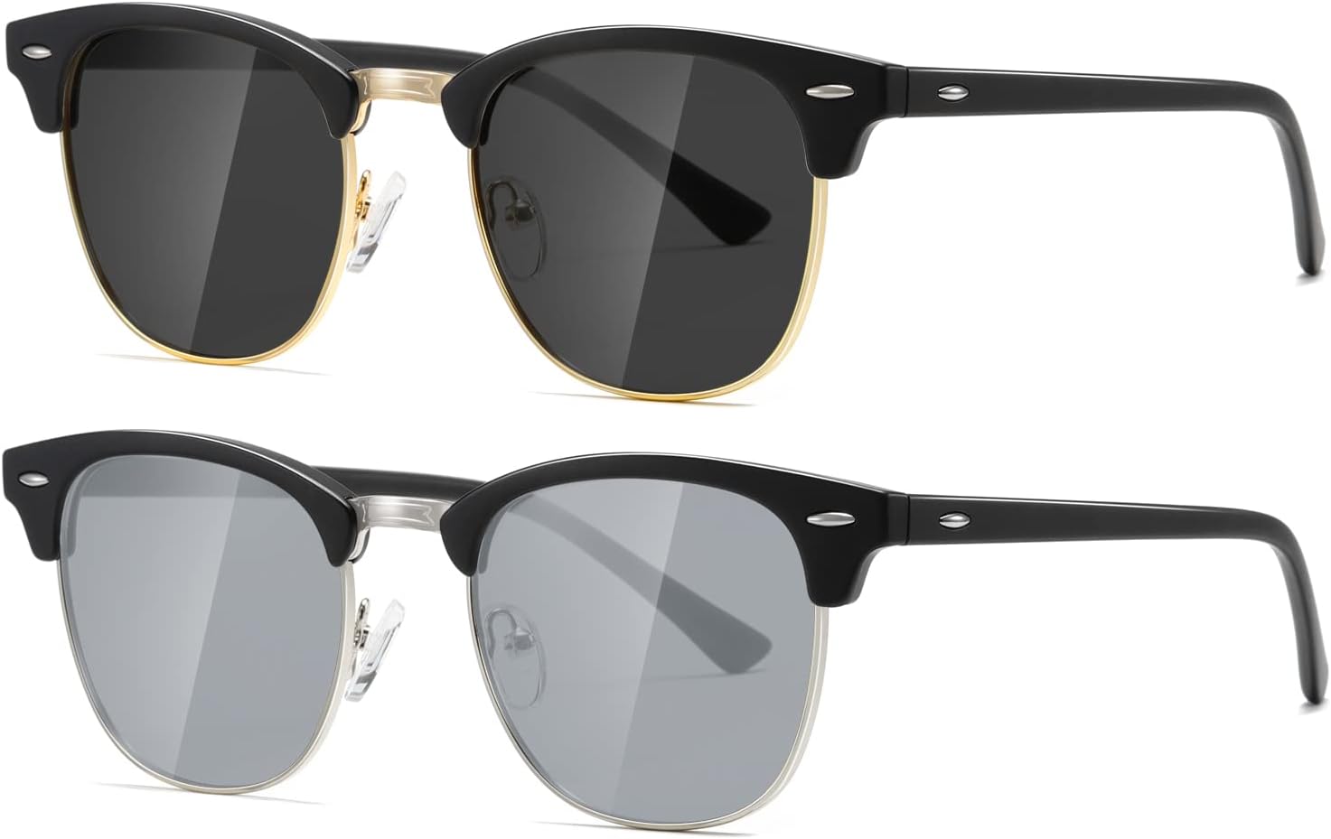 AEVOGUE Polarized Sunglasses For Women And Men Semi Rimless Frame Retro Sun Glas...