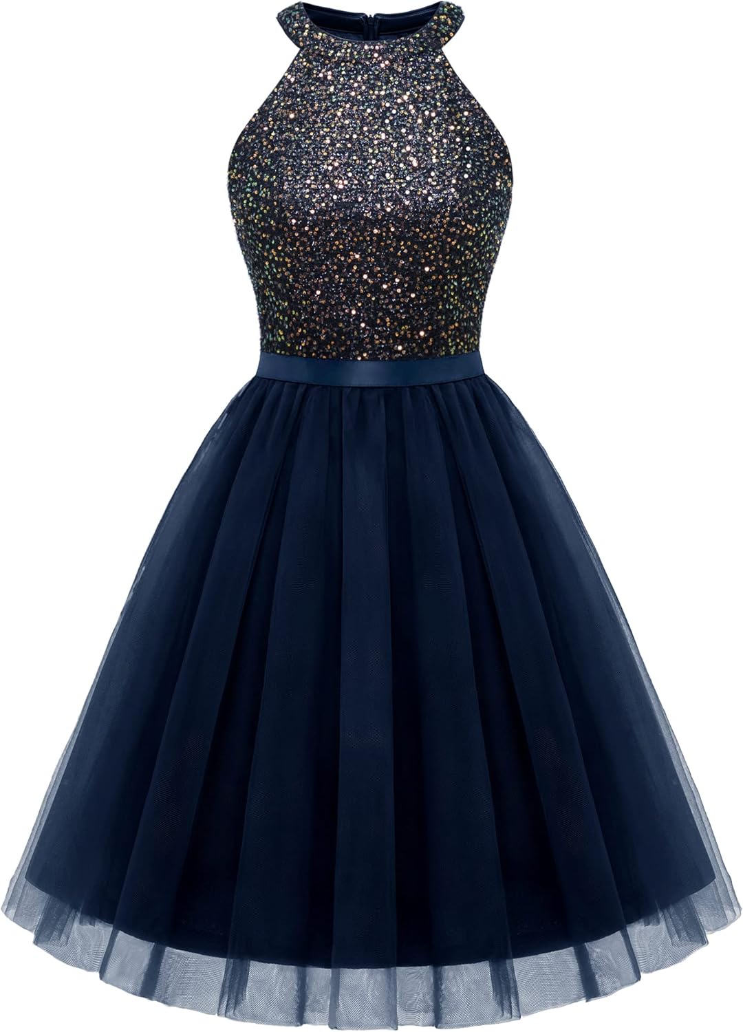 Dressystar Women's Short Halter Cocktail Party Dress Lace Tulle Prom Gown X-Smal...