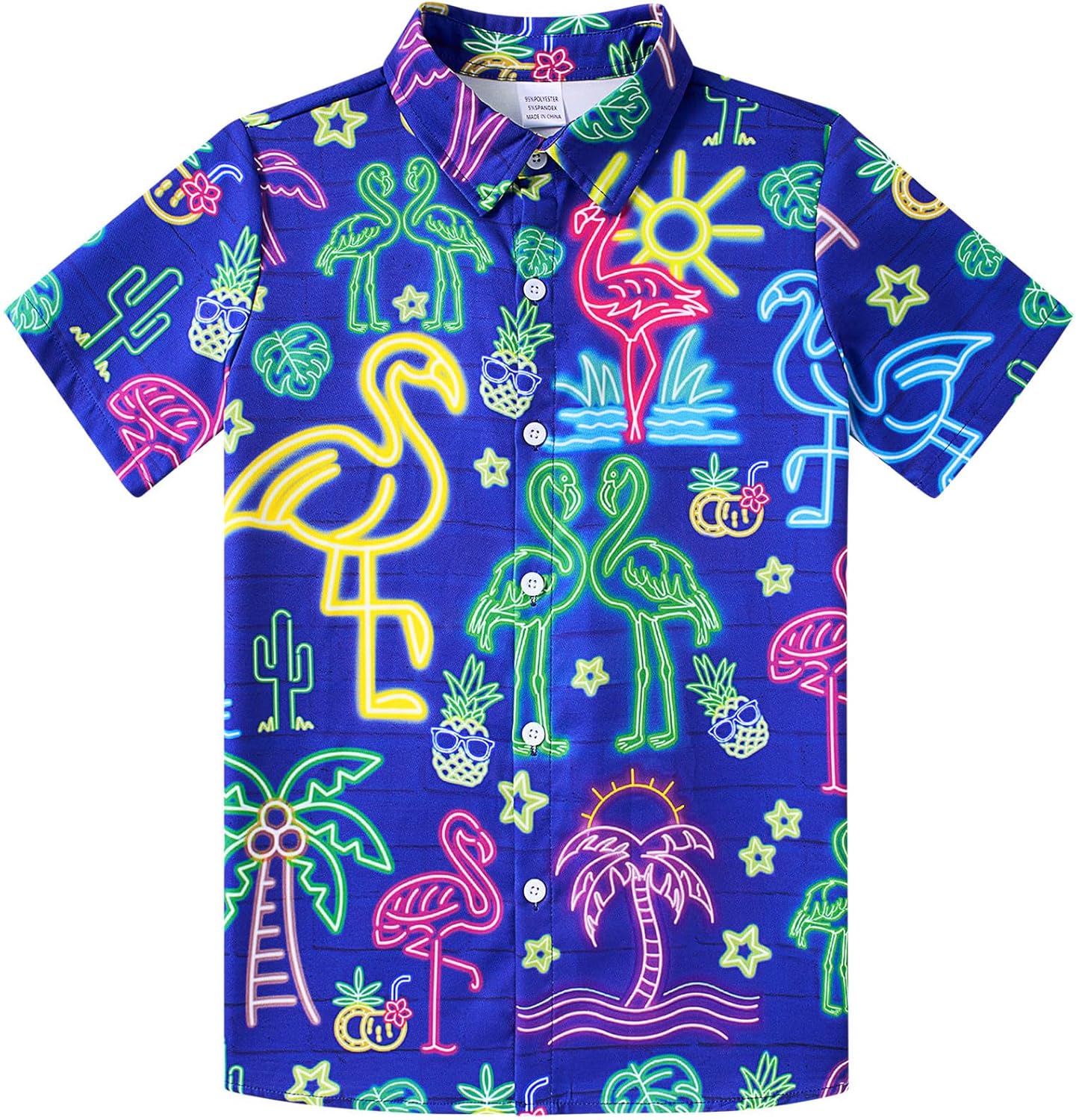 uideazone Boys Hawaiian Shirts Novelty Printed Funky Short Sleeve Button Down Sh...