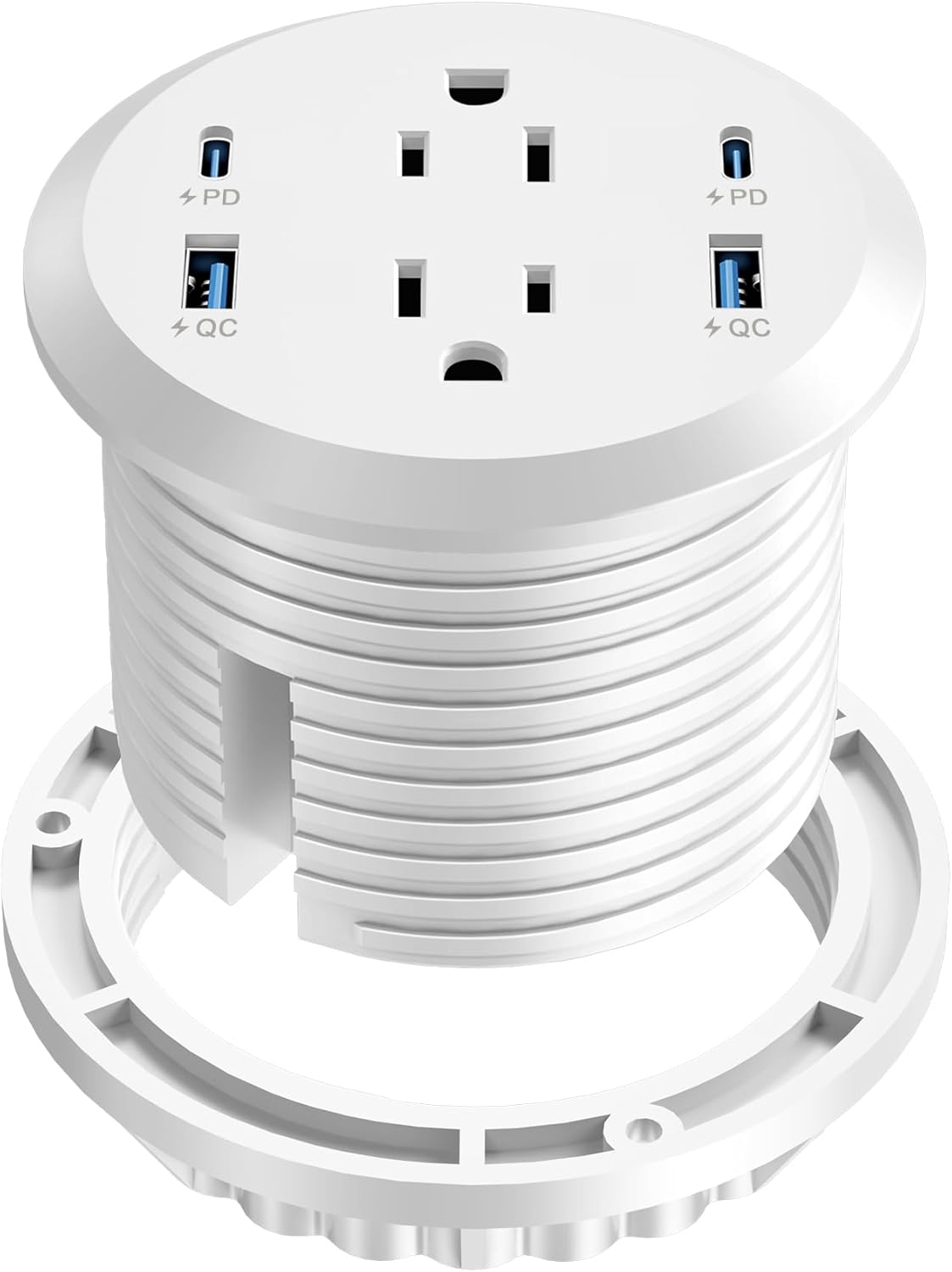 Desktop Power Grommet, 65W USB C Fast Charging Port, Flush Mount Recessed Power...