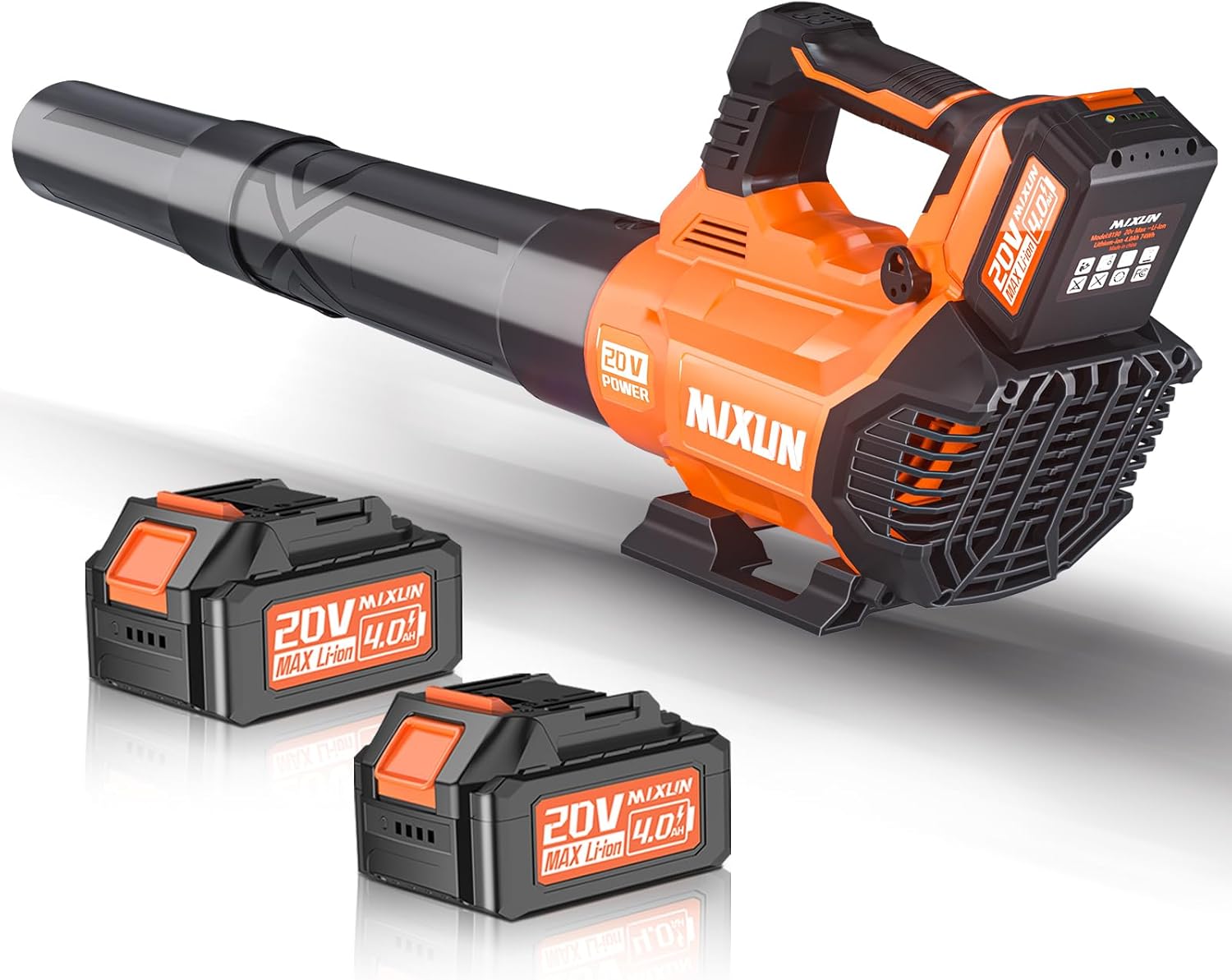 MIXUN Cordless Leaf Blower - 580CFM/160MPH Electric Blower with 2 x 4.0Ah Batter...