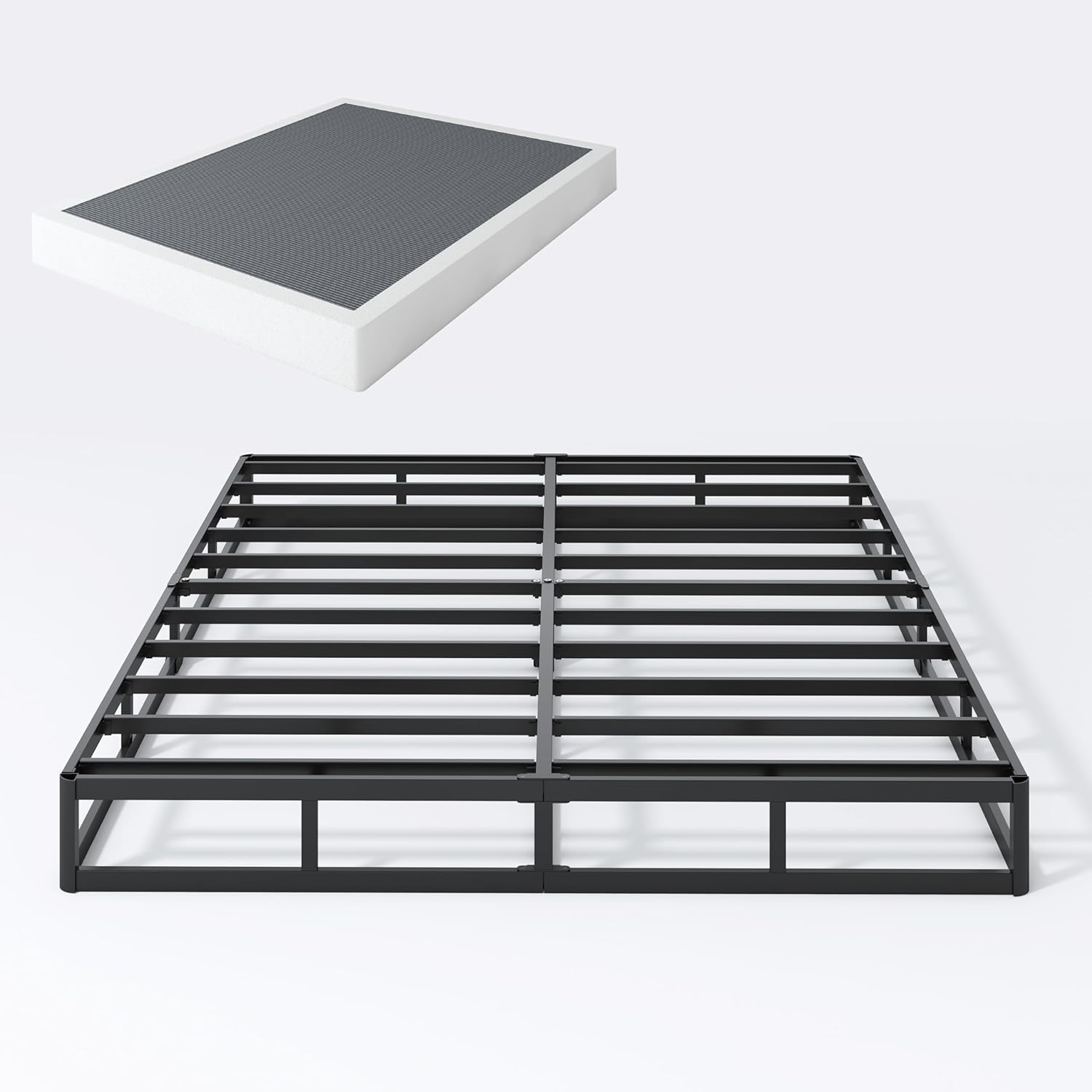 King Box Spring, 7 Inch King Size Box Spring and Cover Set, 3000lbs Heavy Duty M...