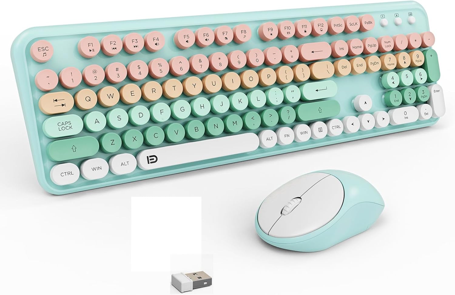 Wireless Keyboard and Mouse Combo, 2.4 GHz Wireless Full-Sized Typewriter Mouse...