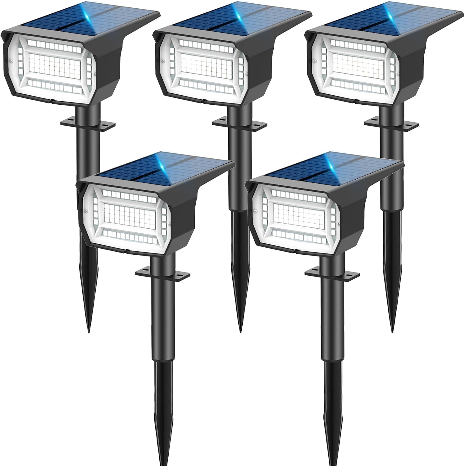 5Pcs Solar Spot Lights Outdoor Garden 72 LED Solar Lights Outdoor 3 Modes IP67 W...