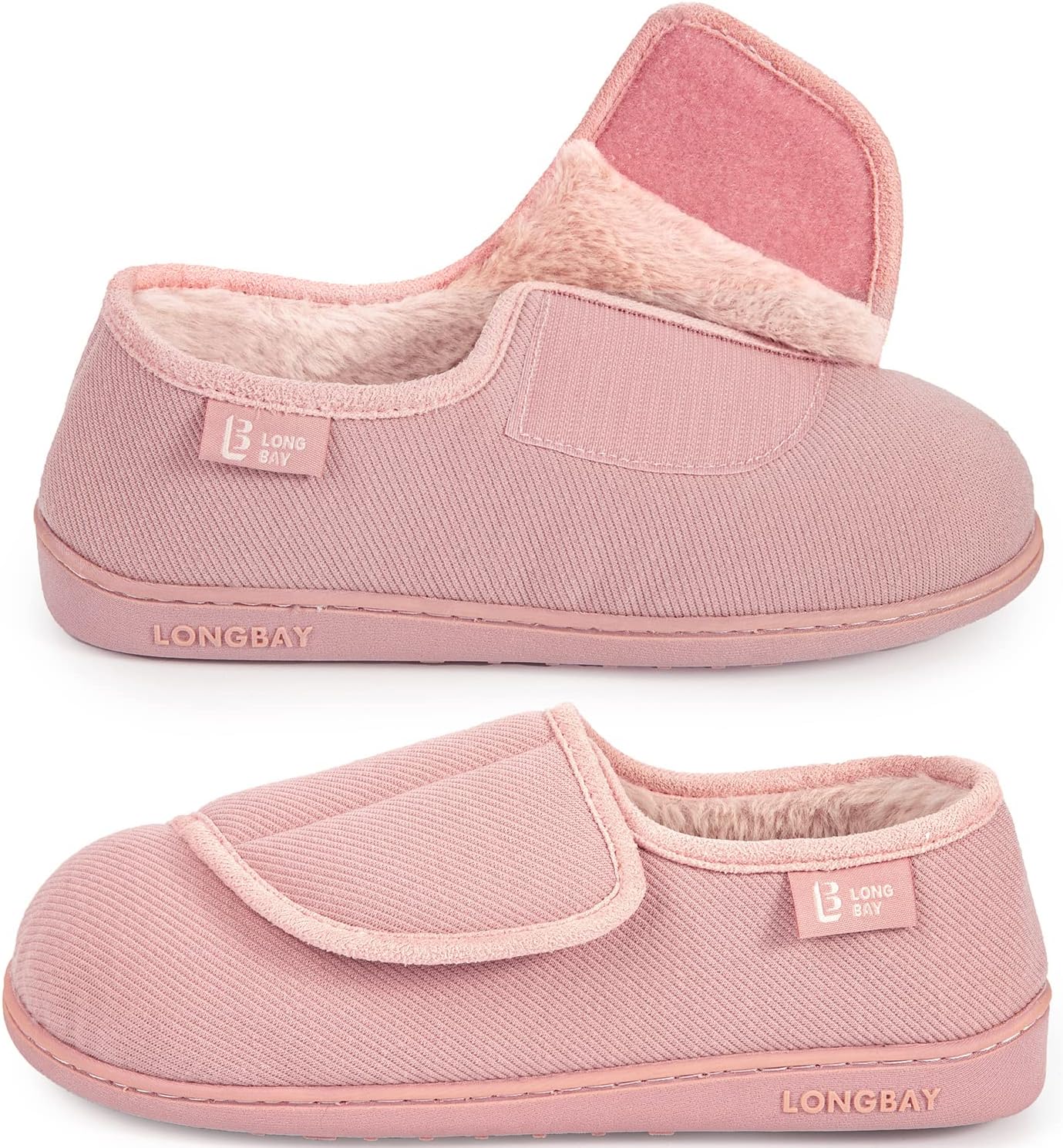 LongBay Women's Wide Fit Slippers Comfy and Cozy Memory Foam Indoor House Shoes...
