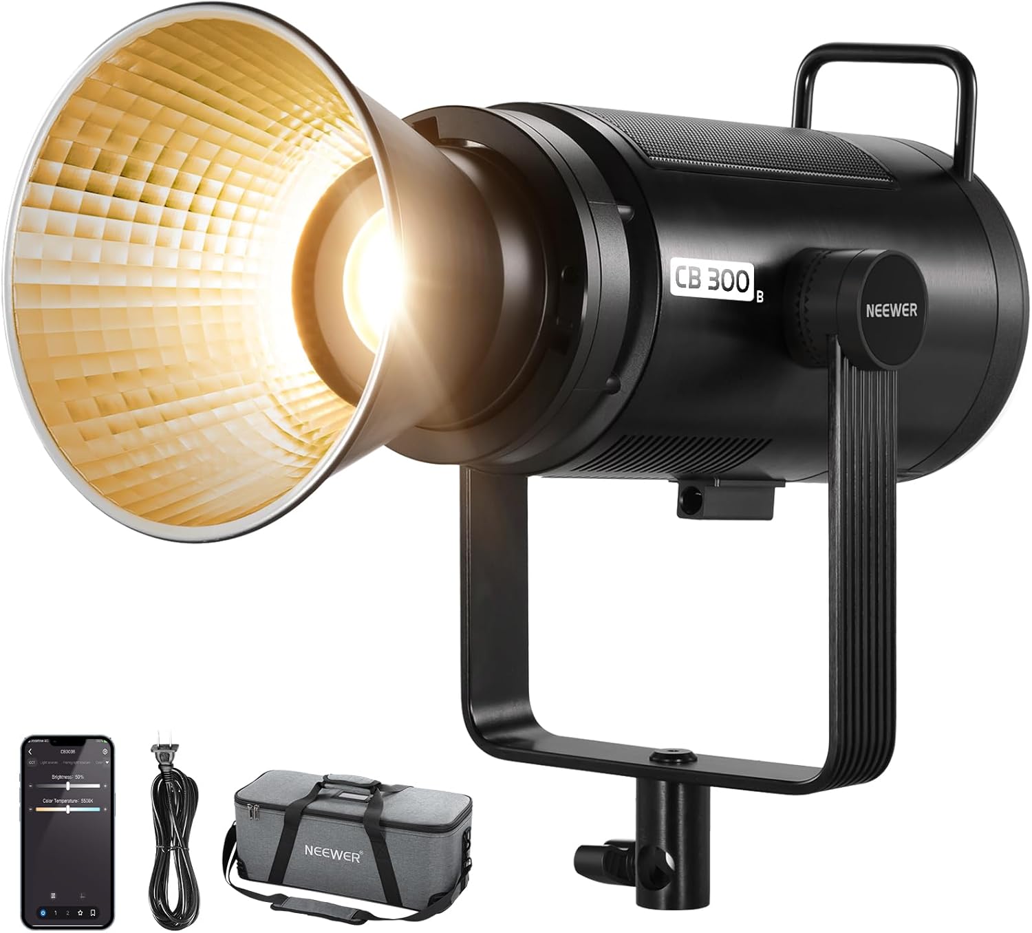 NEEWER CB300B 320W LED Video Light with 2.4G/APP Remote Control, All Metal Bi Co...