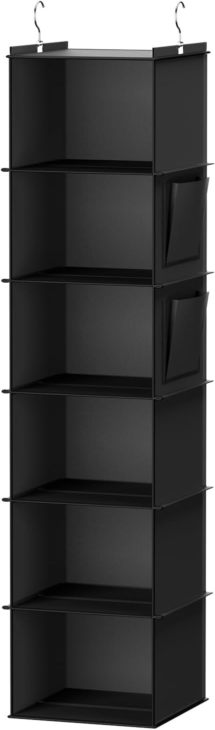 YOUDENOVA Hanging Closet Organizers 6 Shelves Wardrobe Storage Hanging Shelves W...