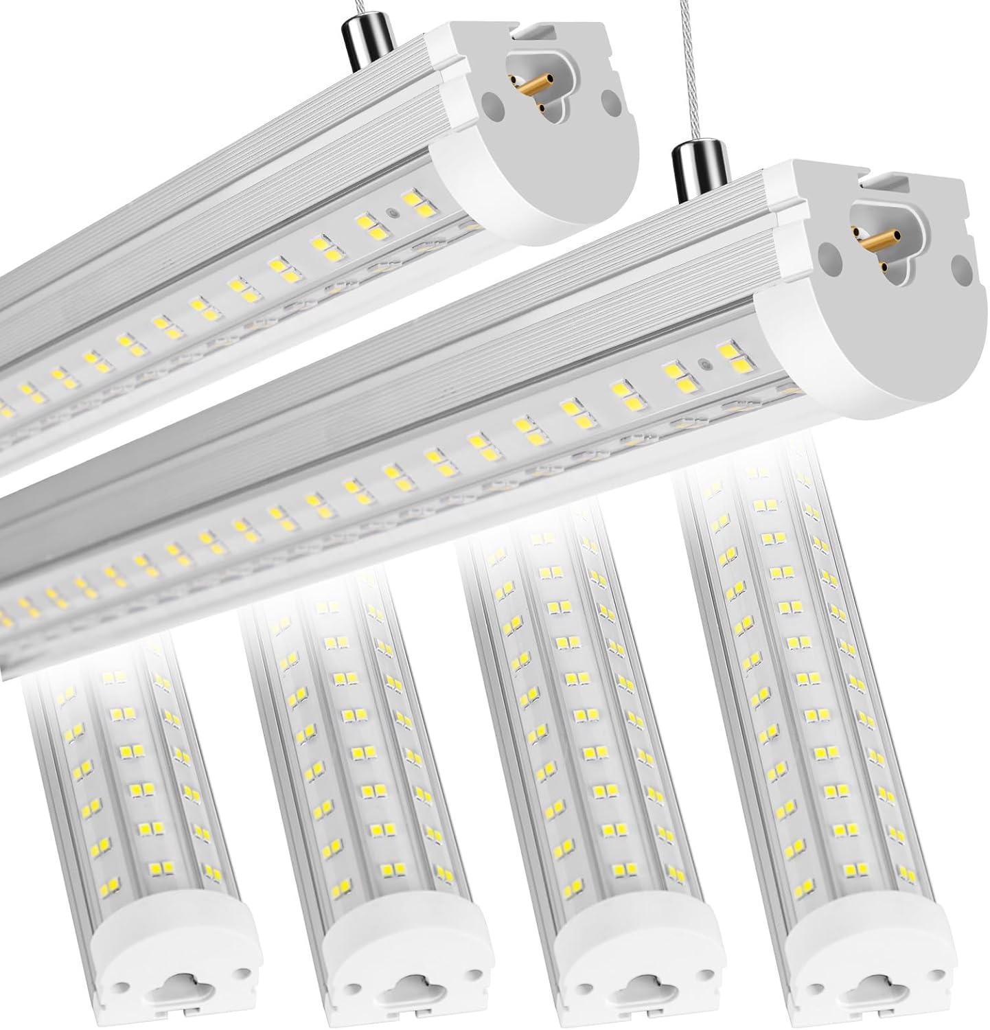 8FT LED Shop Light, U Shape 125W Integrated LED Tube Light, 6500K Clear White, 2...