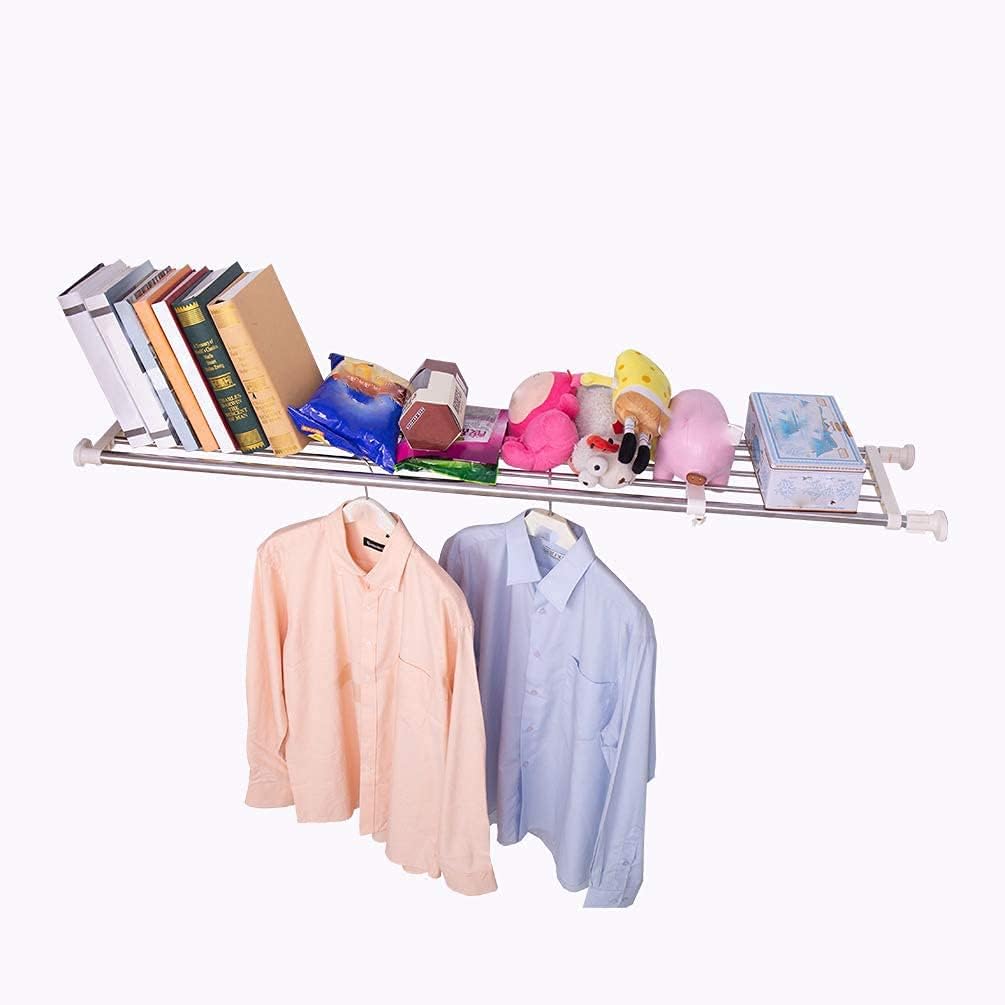 Hershii Adjustable Wardrobe Tension Shelf Divider Heavy Duty Expandable Clothes...