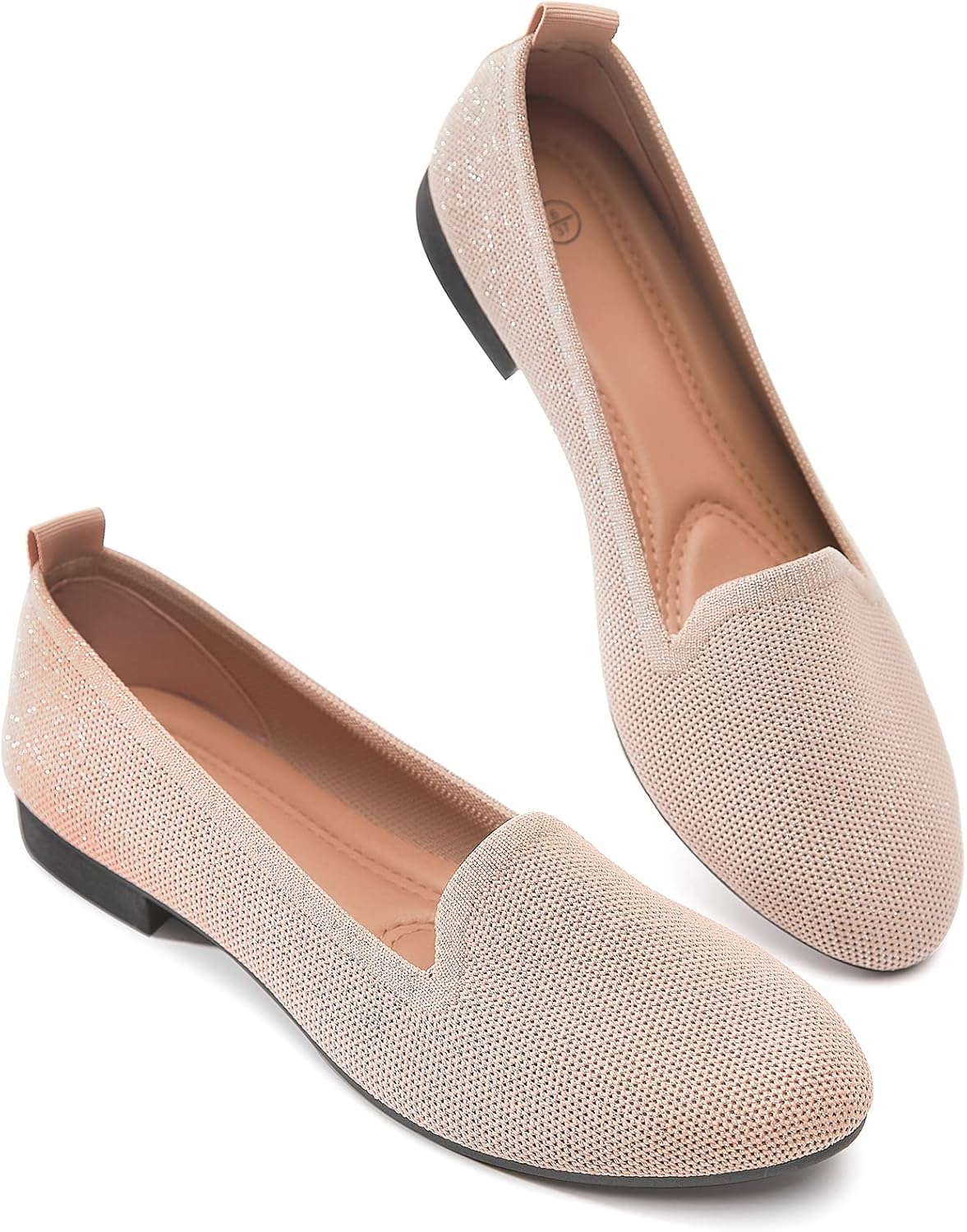 BABUDOG Women's Sparkly Flats Shoes Shiny Mesh Loafers Shoes Soft Memory Foam Fl...