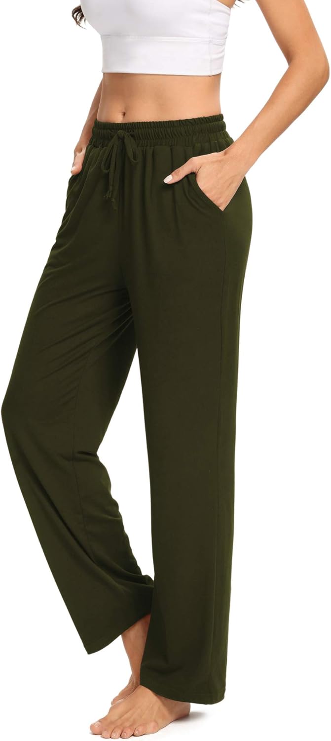 ARRIVE GUIDE Womens Yoga Sweatpants Comfy Lounge Pants with Pockets Wide Leg Loo...