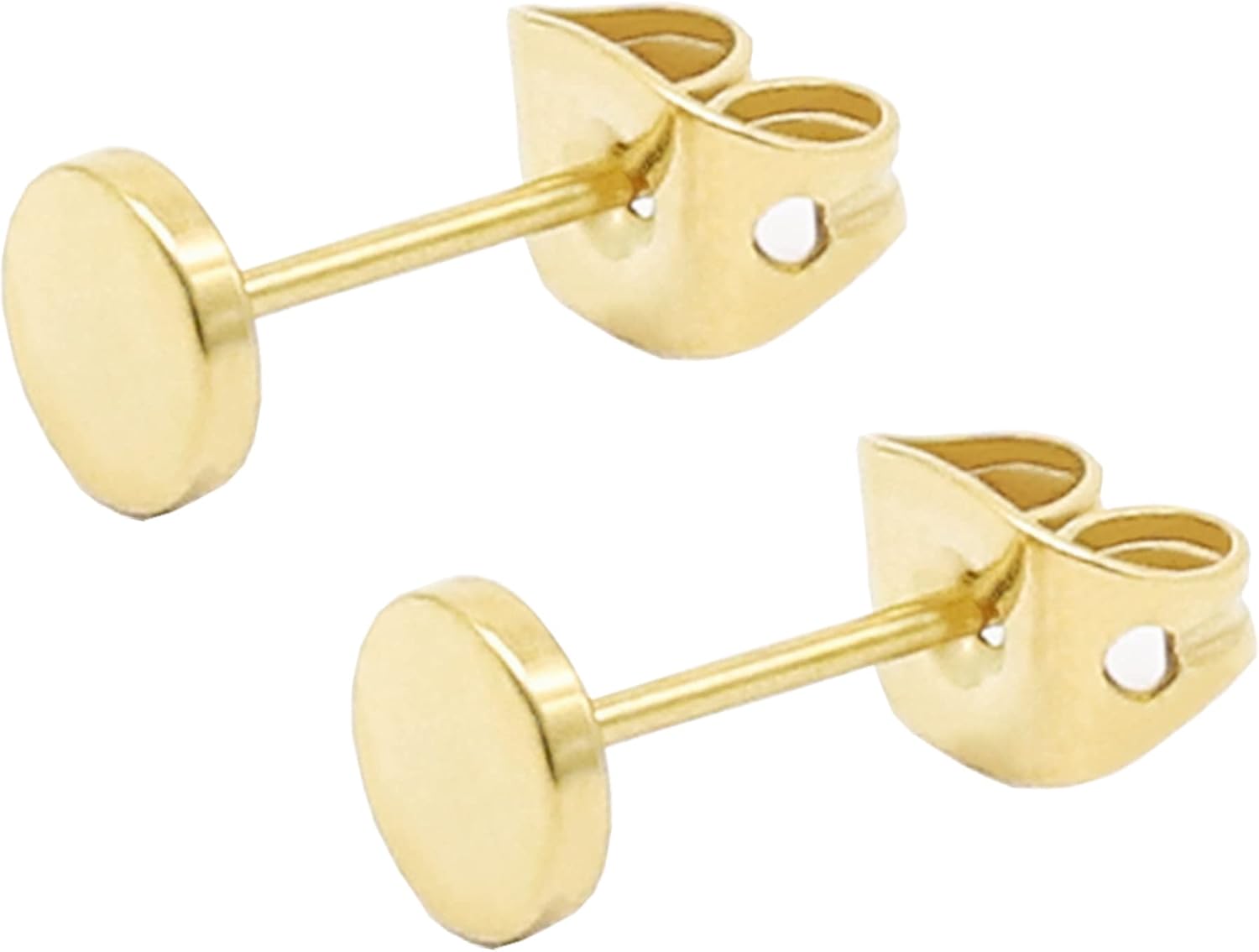 G23 Titanium Flat Dot Stud Earrings Hypoallergenic for Women Men Girls 3mm 4mm 5...