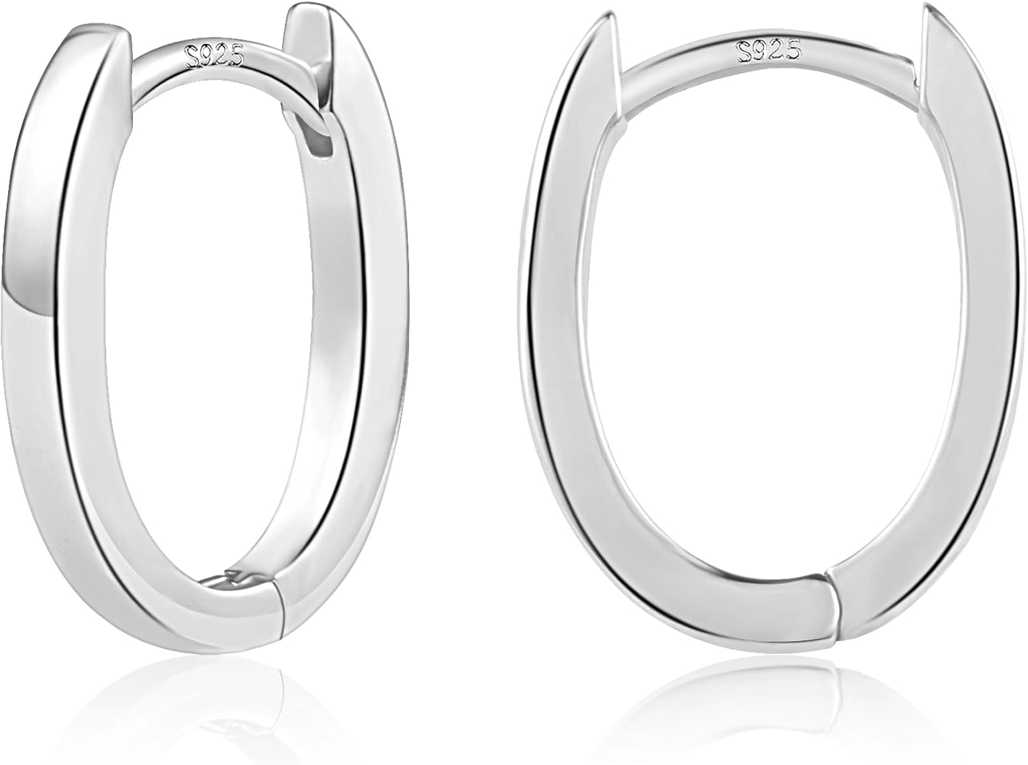 925 Sterling Silver Earrings Small Chunky Silver Earrings for Women Trendy 14K G...