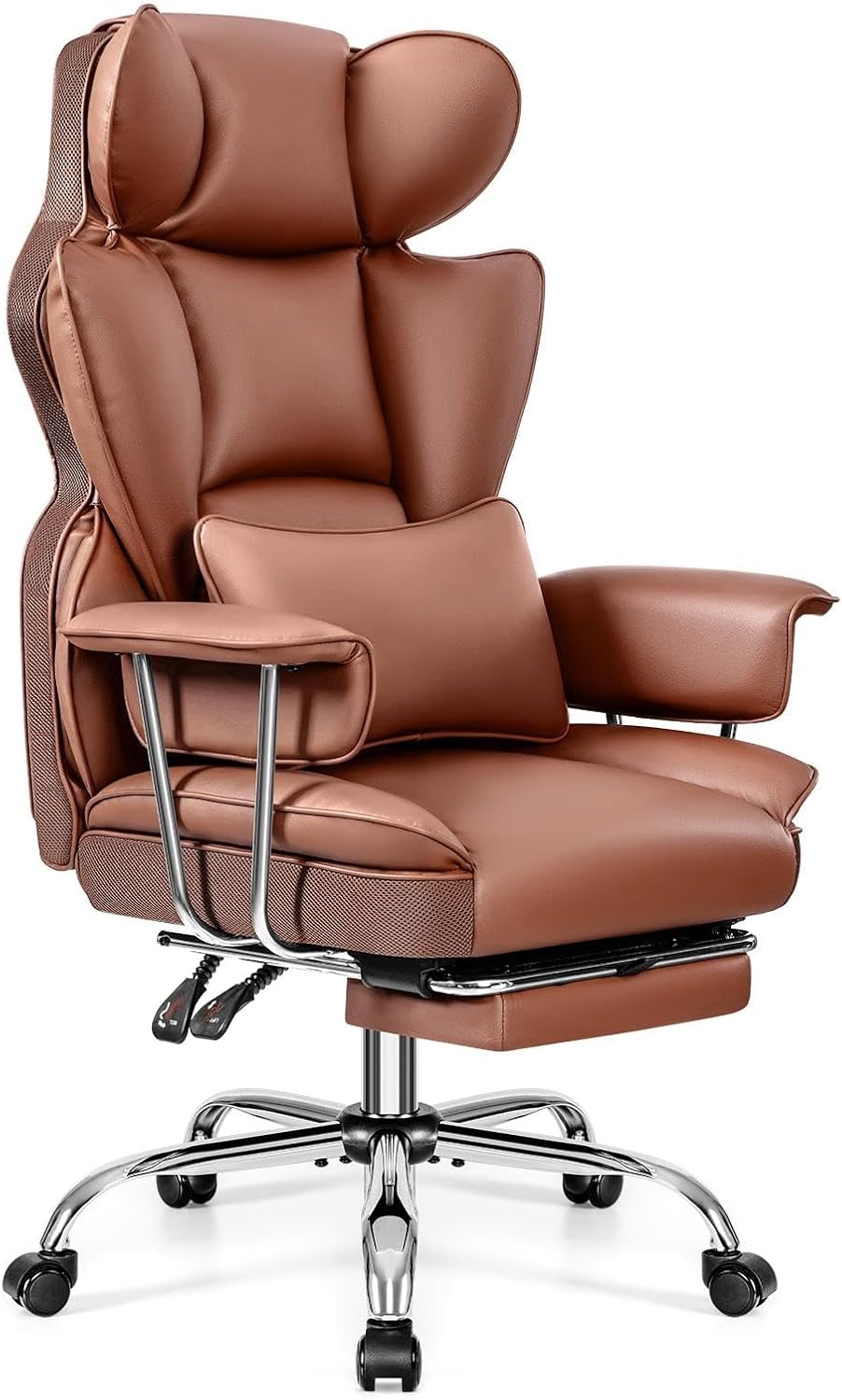 Office Desk Chair, Big and Tall Executive Office Chair with Footrest, Leather Co...