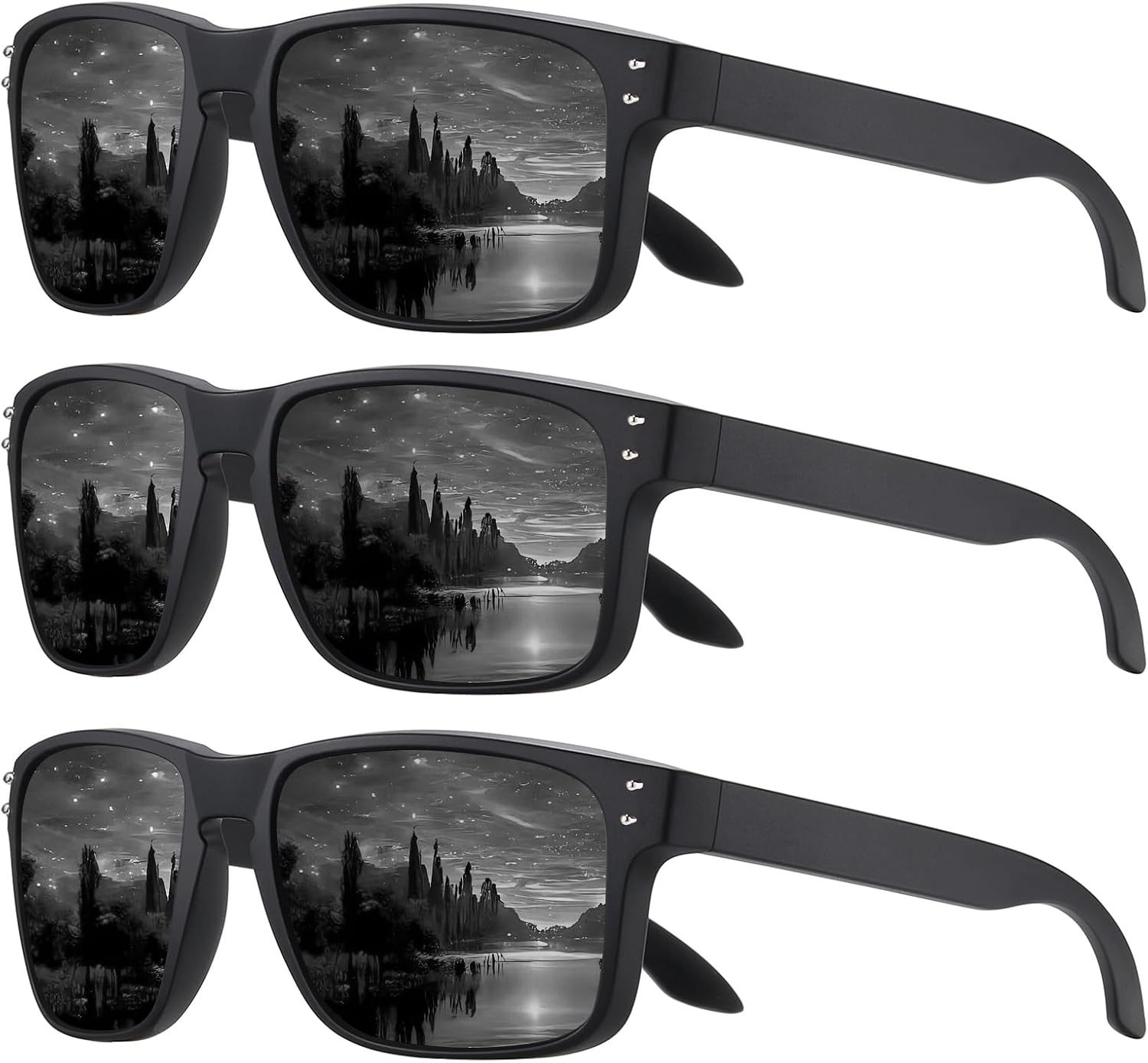 Polarized Sunglasses Men Womens - Retro Square Sun Glasses for Fishing Driving U...