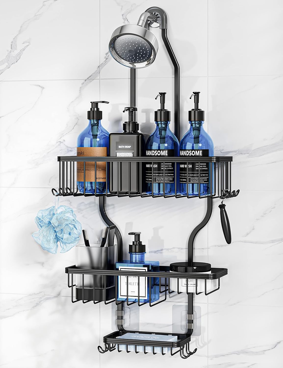 YASONIC Shower Caddy Hanging - Never Rust Shower Organizer - Aluminum over The s...