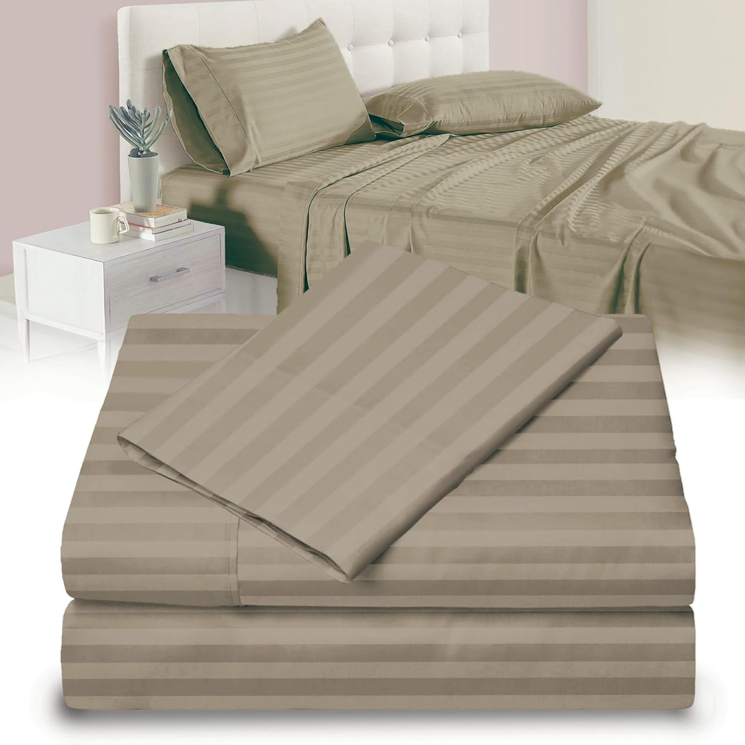 Twin XL 100% Microfiber Double Brushed Sheet Set - Extra-Soft & Wrinkle-Free - 1...